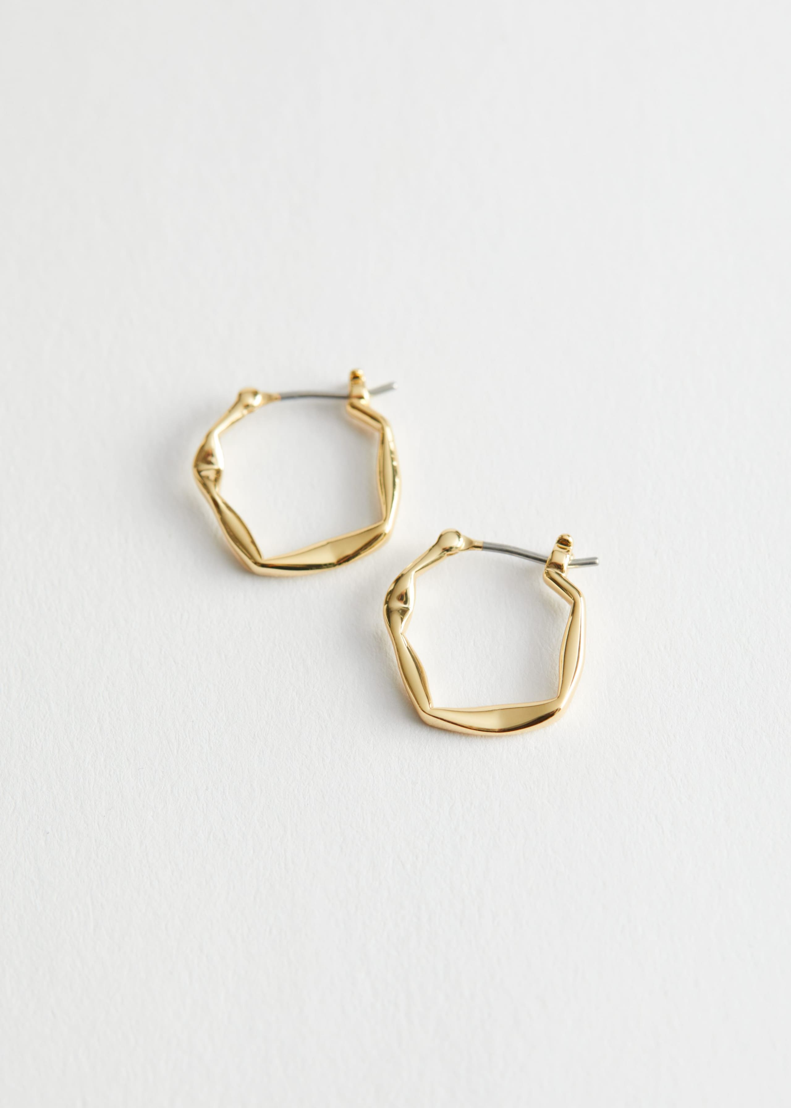 Angular Pendant Hoop Earrings