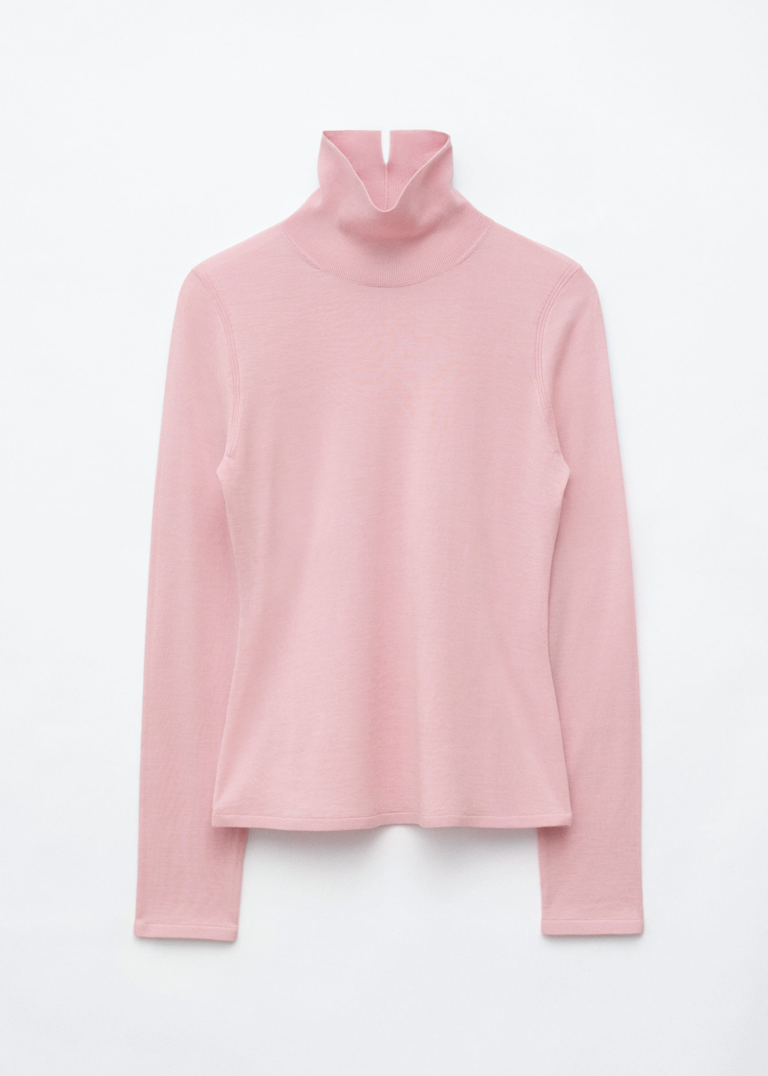 Merino Wool Polo Neck Top - Dark Brown - Still Life