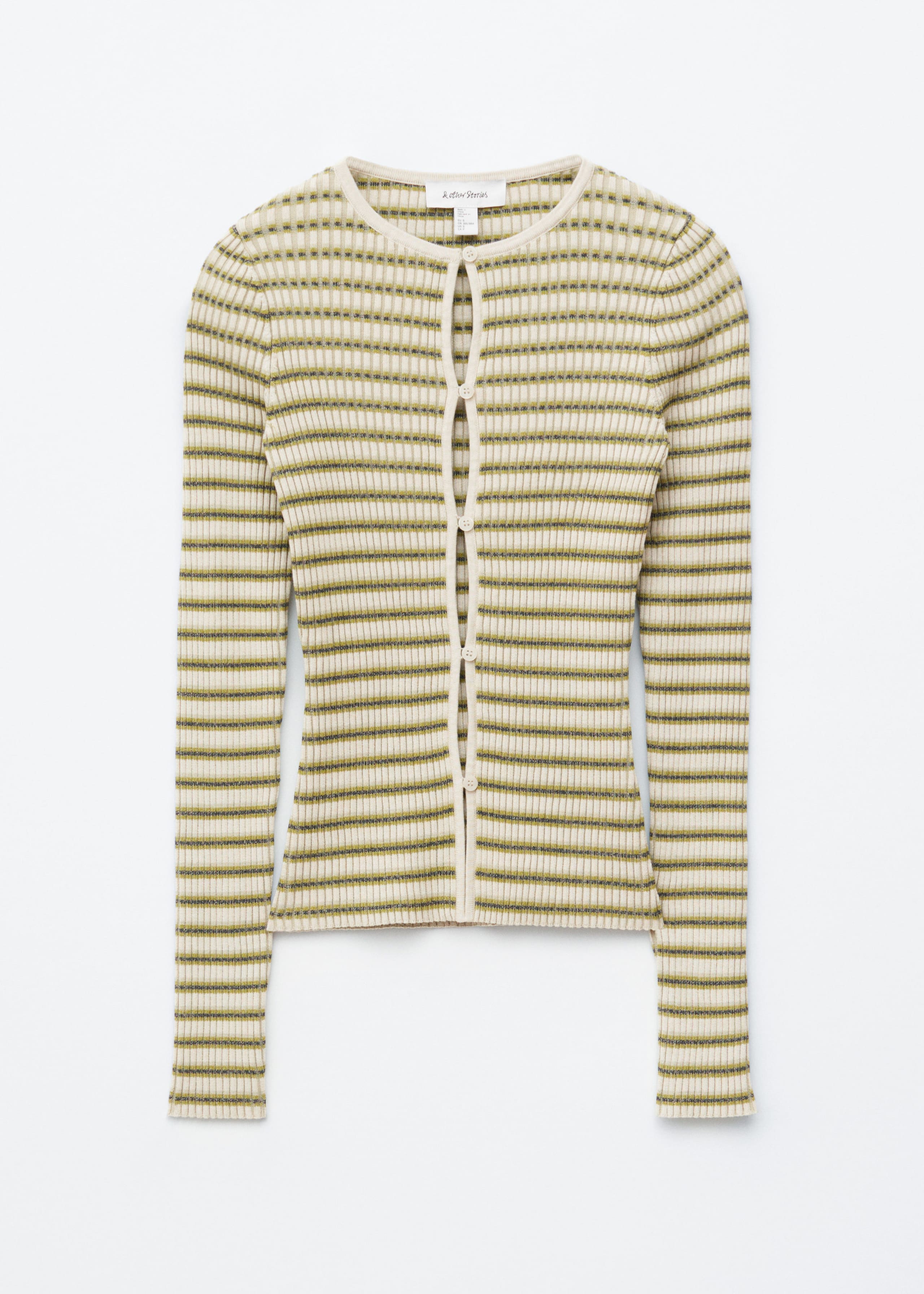 Image of Cardigan in maglia a coste con fessure sul davanti