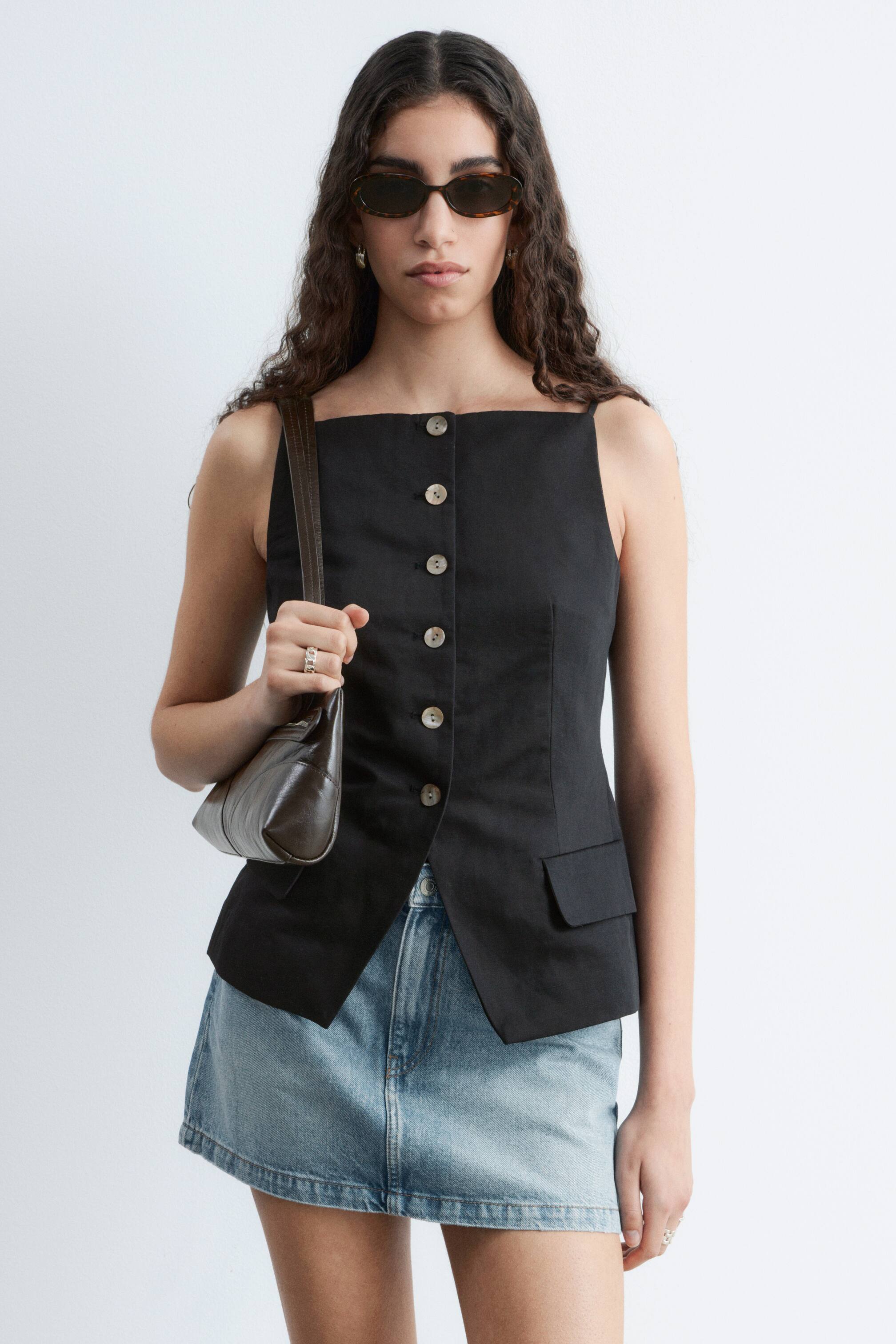 Преглед на по-голямо изображение: Топ тип елек - Black - ЖЕНИ | H&M BG 1