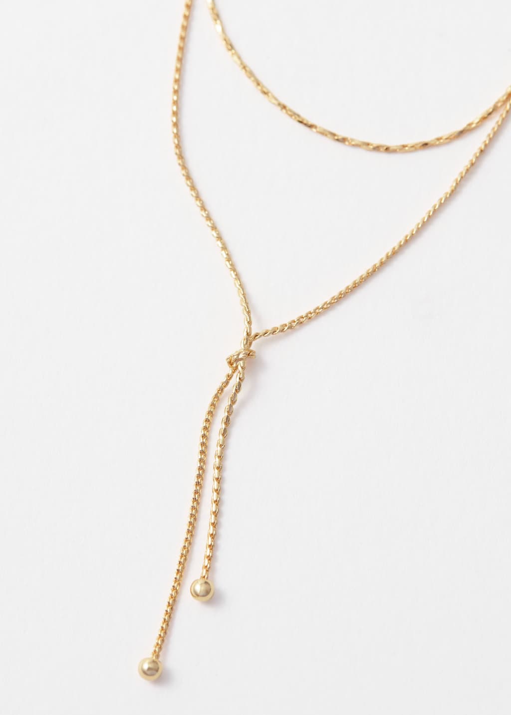 Layered Lariat Necklace - {{variantName}} - Descriptive Detail
