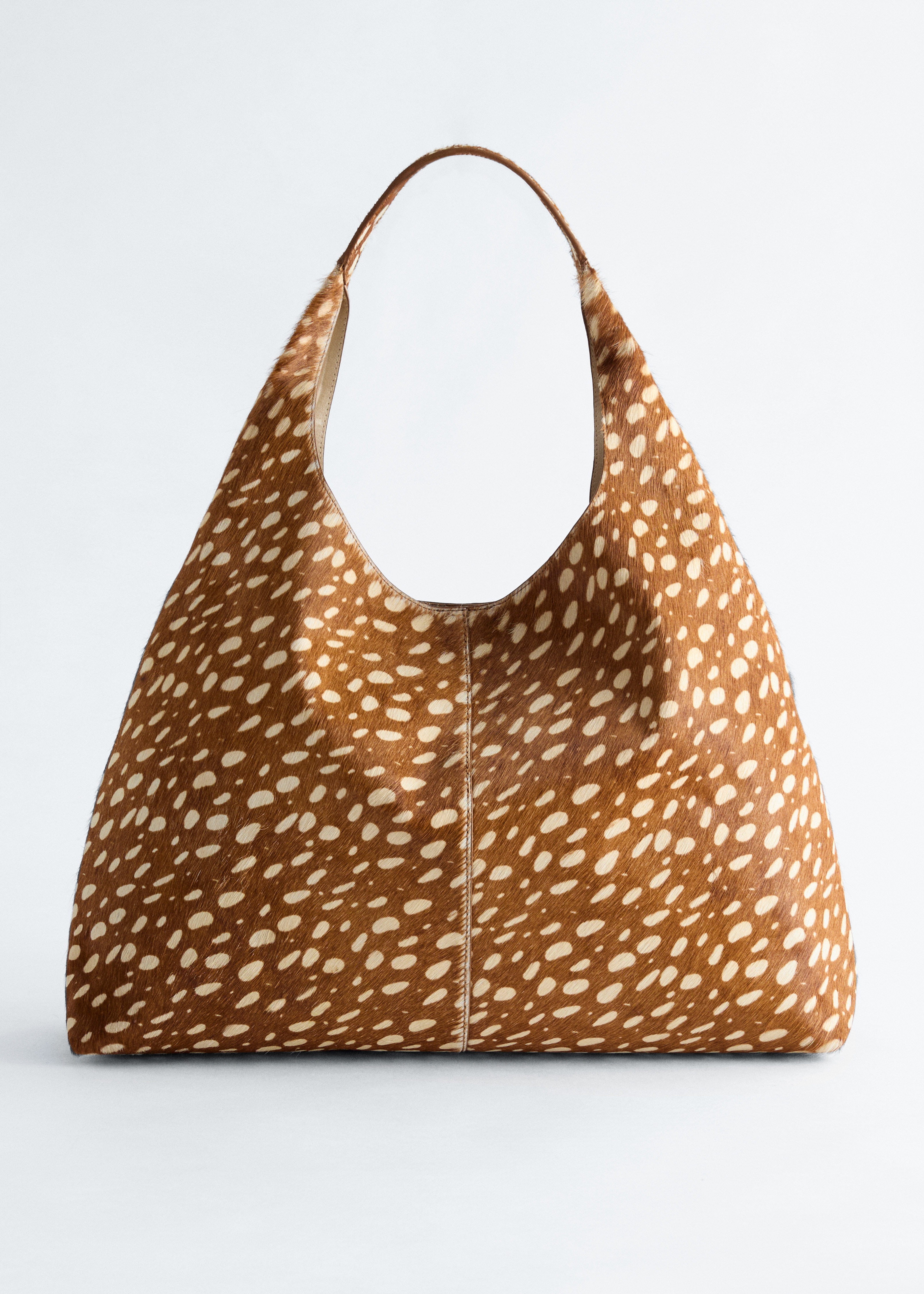 Tote bag en cuir imprimé biche - Imprimé biche beige