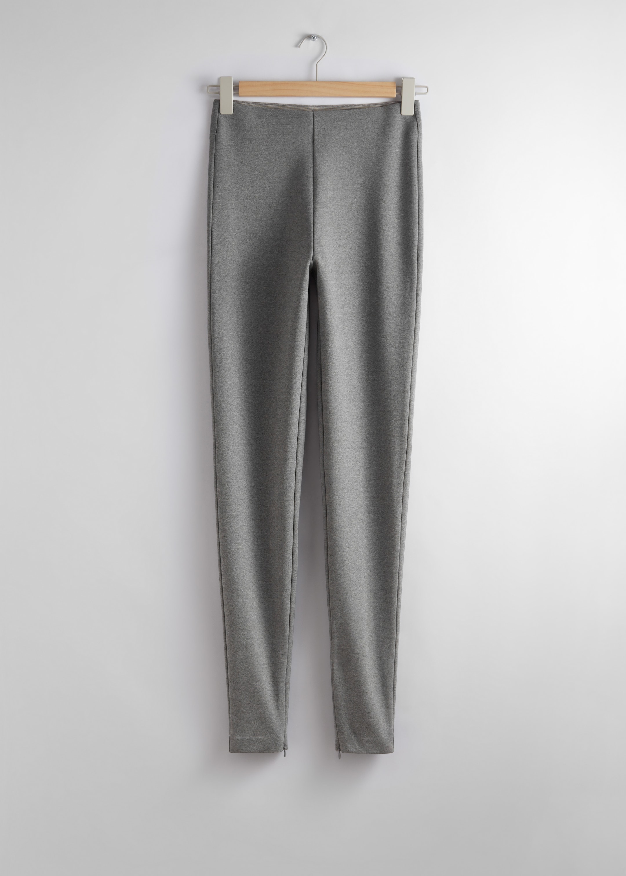 View larger image: Zip-Cuff Leggings - Grey Melange - Ladies | H&M GB 1
