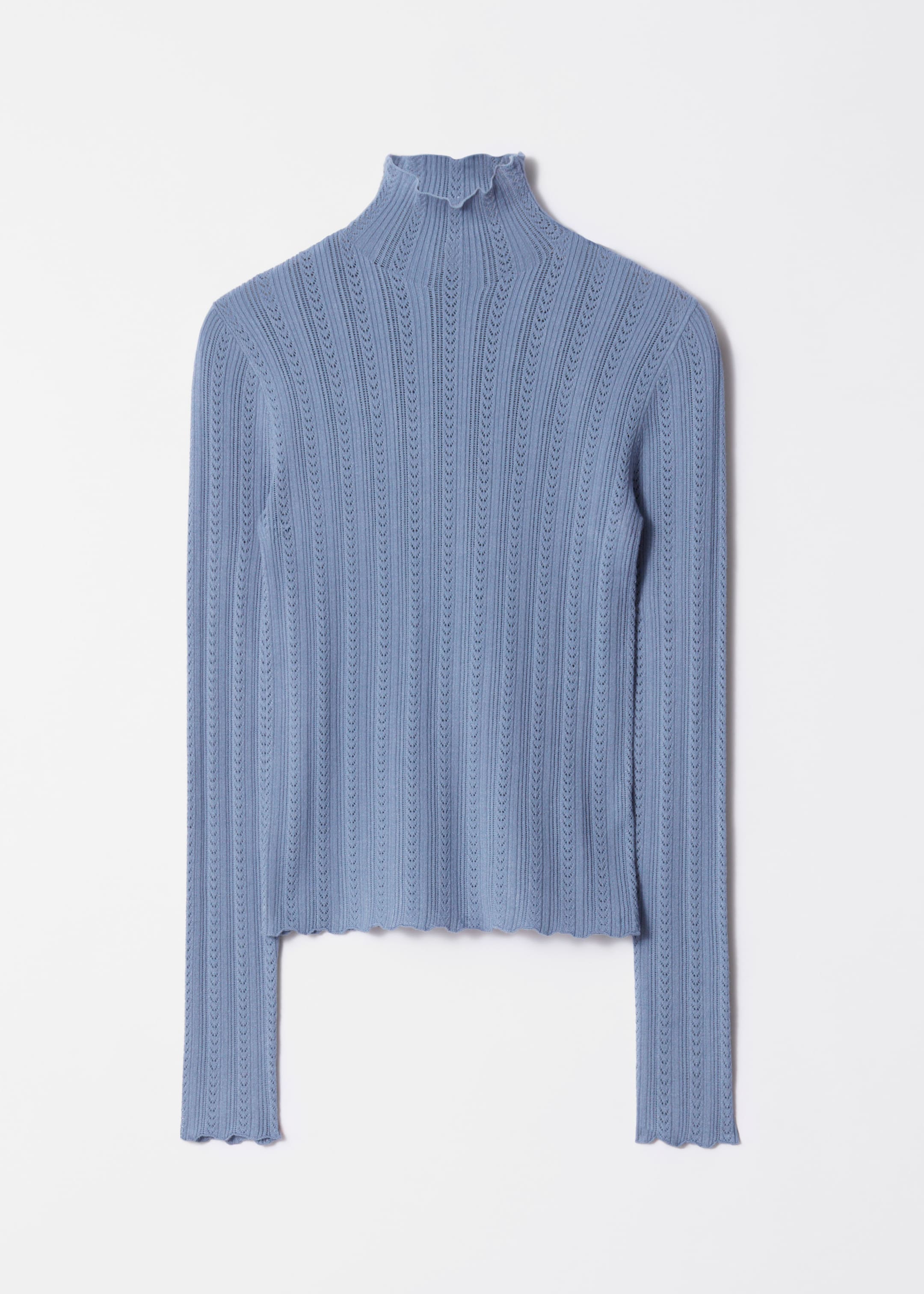 Zobrazit větší obrázek: Rolák s pointelle pletením - Modrá - ŽENY | H&M CZ 1