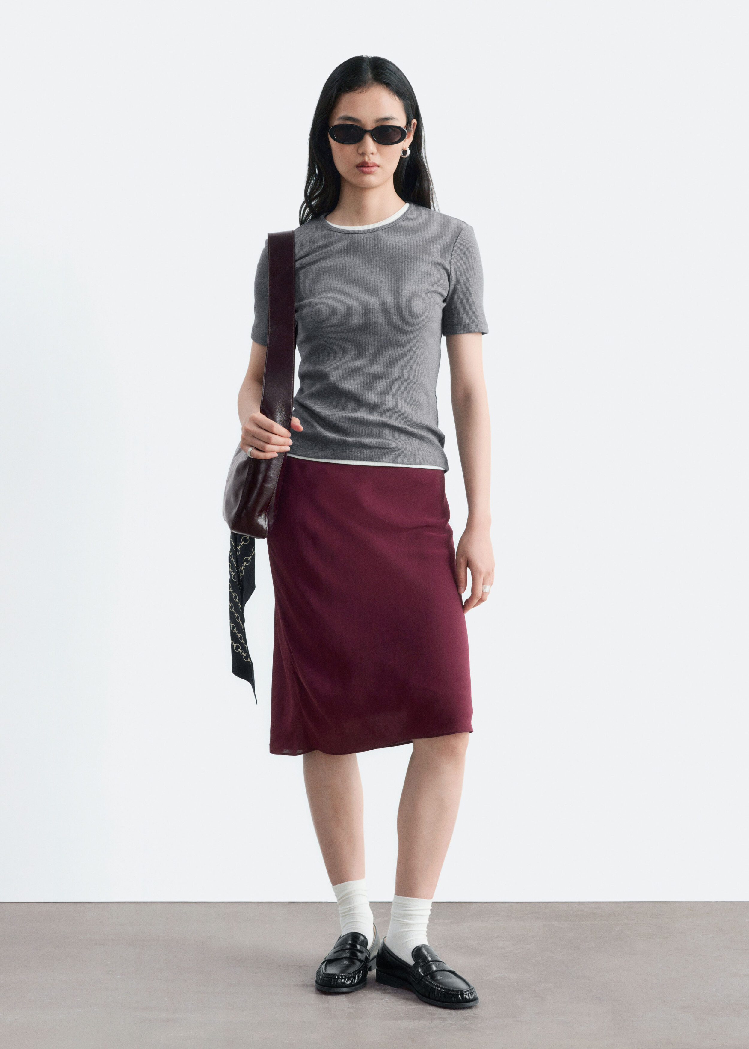 Knee-Length Slip Skirt