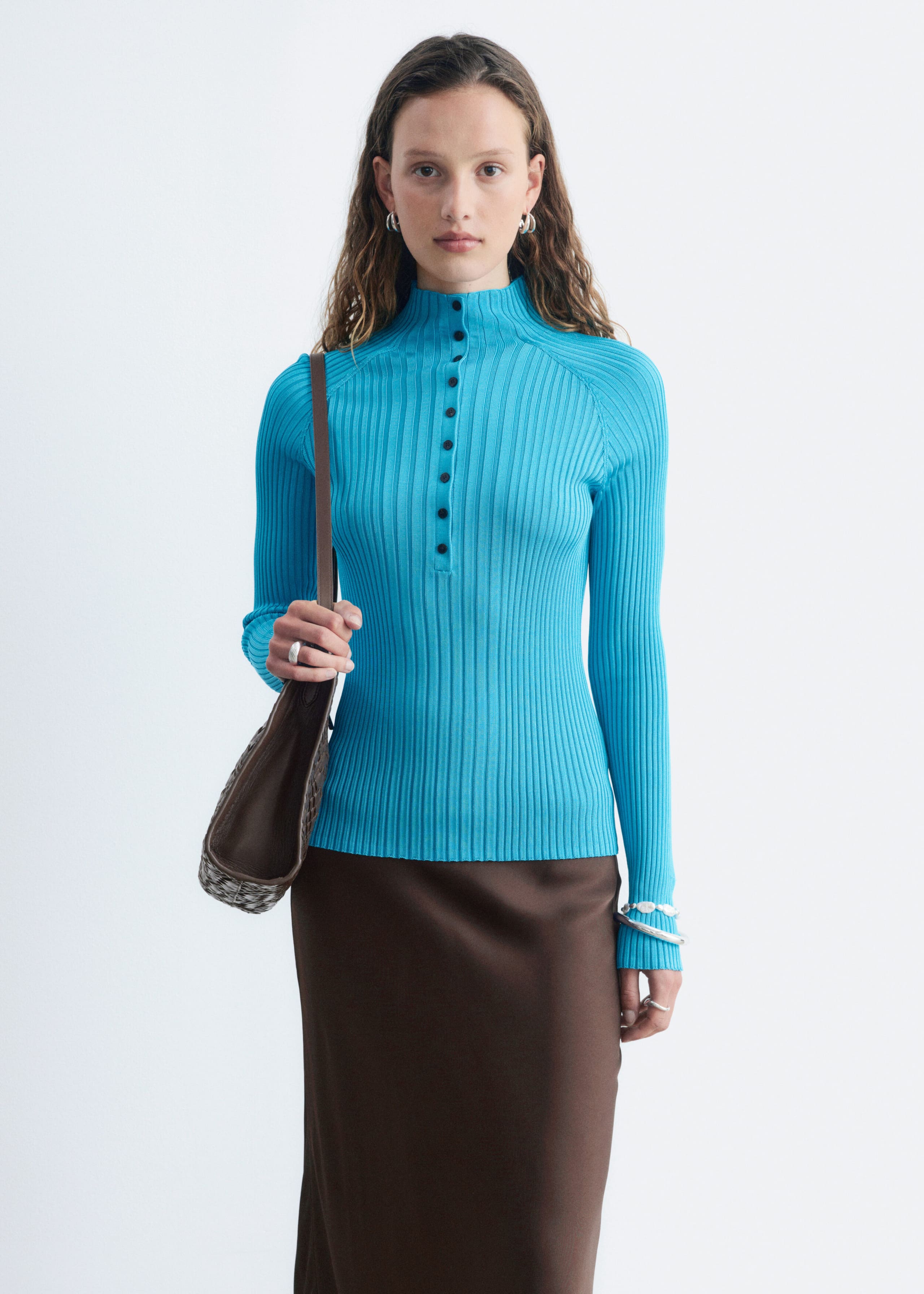 Rib-Knit Top - Turquoise - Lookbook