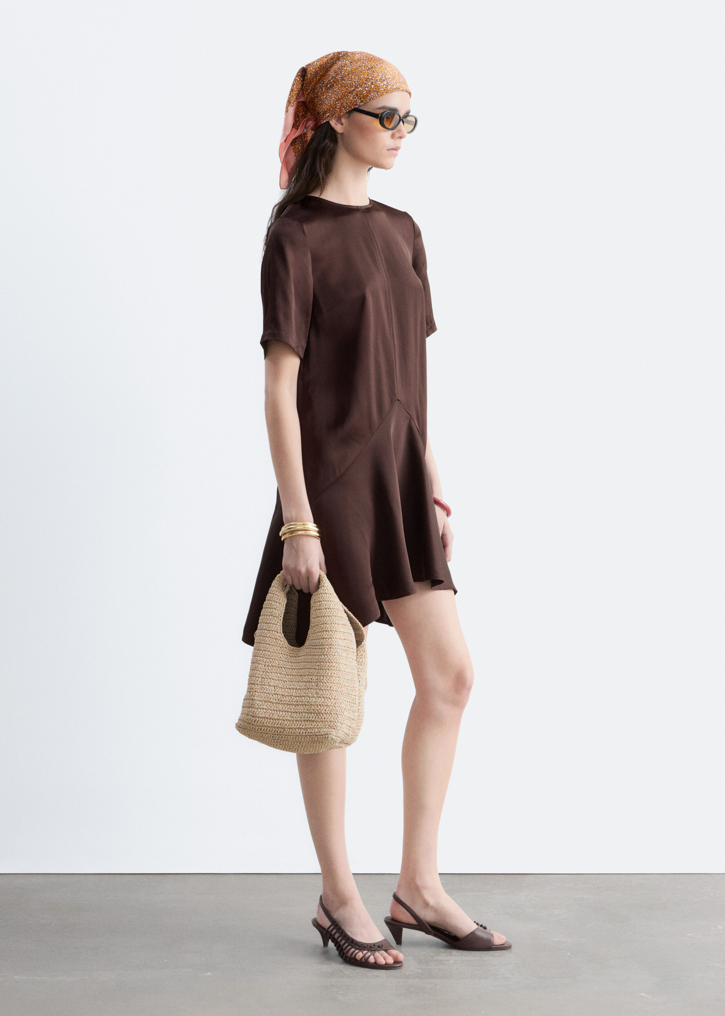 Handkerchief Hem Mini Dress - Brown - & Other Stories US