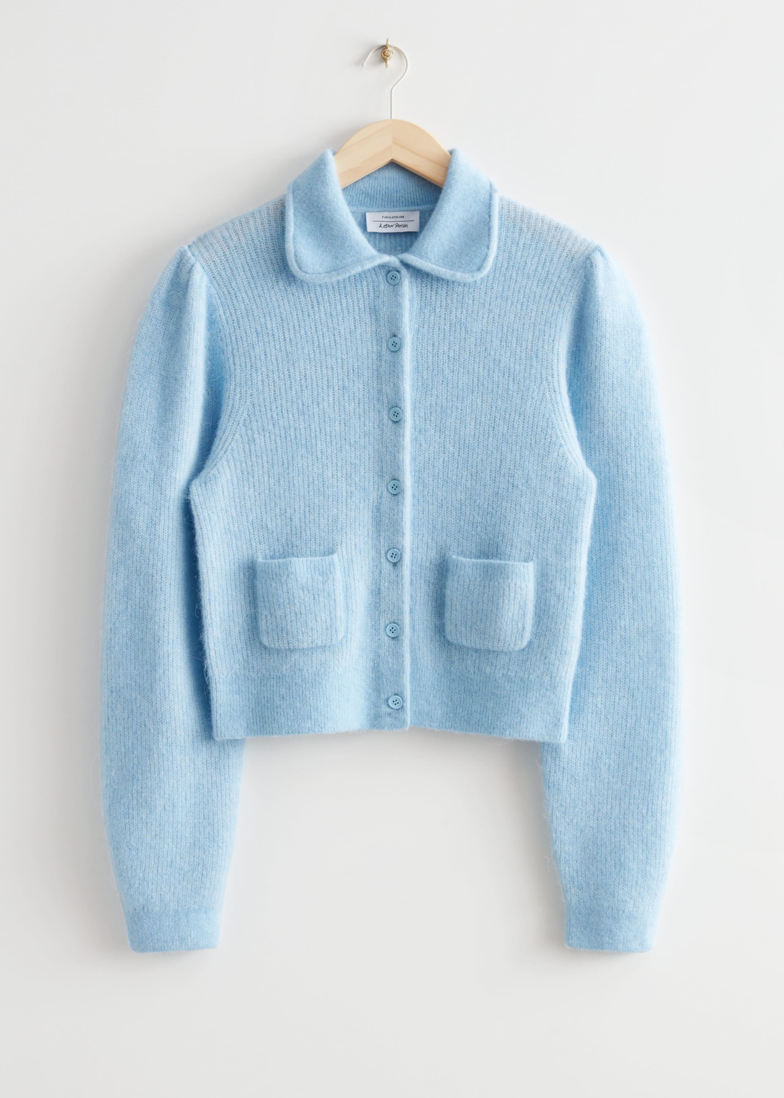 Collared Knit Cardigan - Beige - Still Life