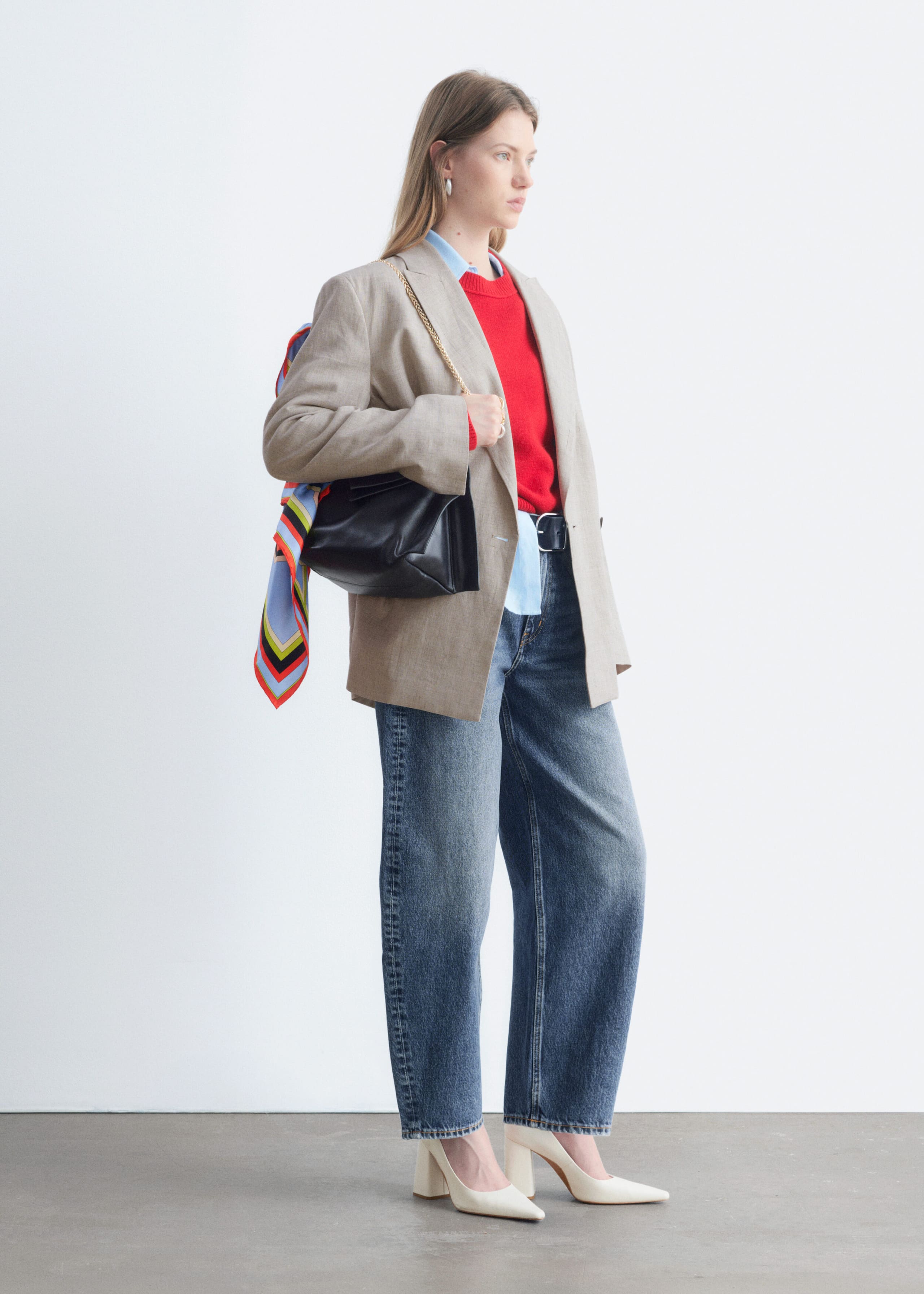 Barrel-Leg Ankle Jeans - Washed Blue - Lookbook