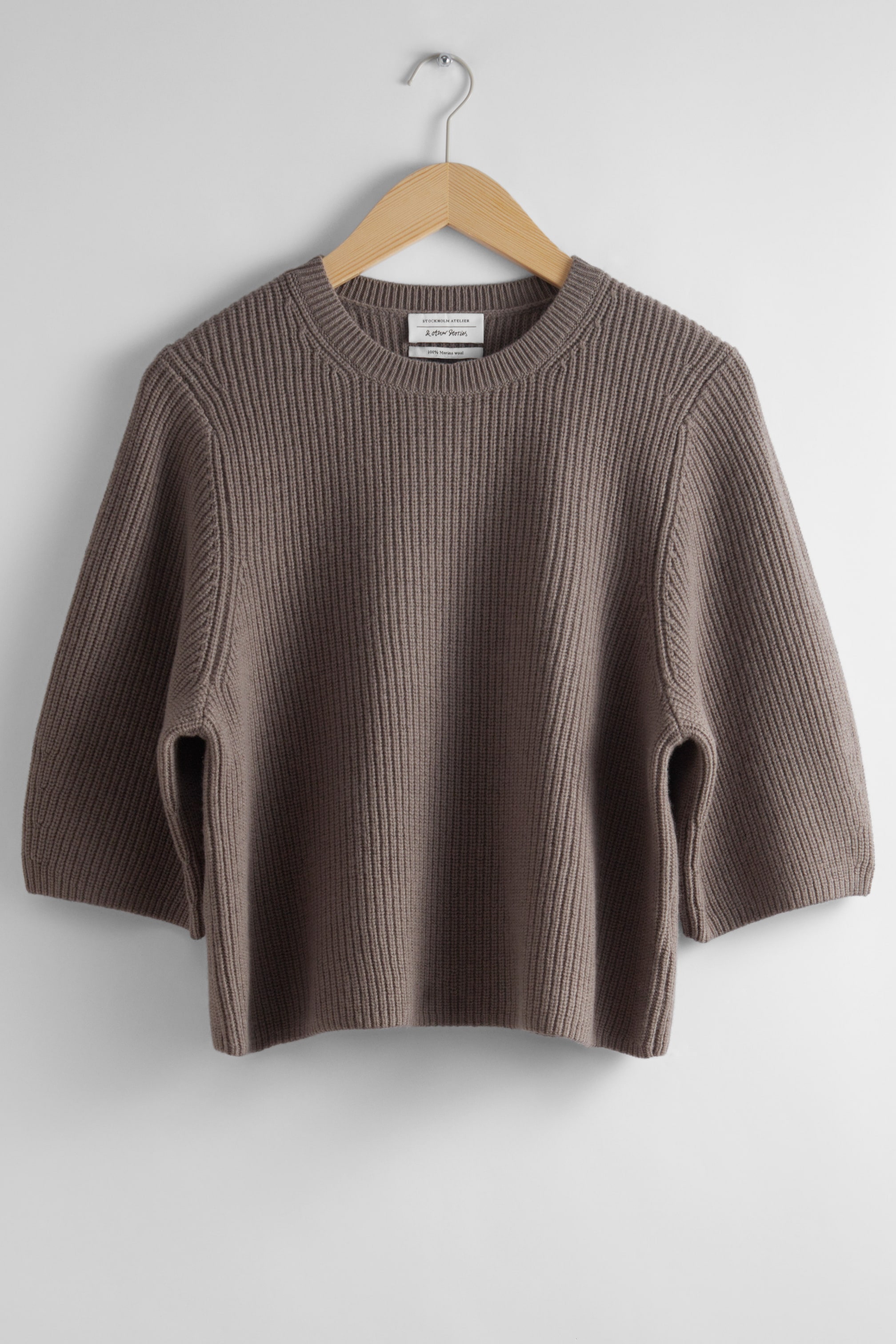 View larger image: Ribbed Merino Top - Brown - Ladies | H&M GB 1