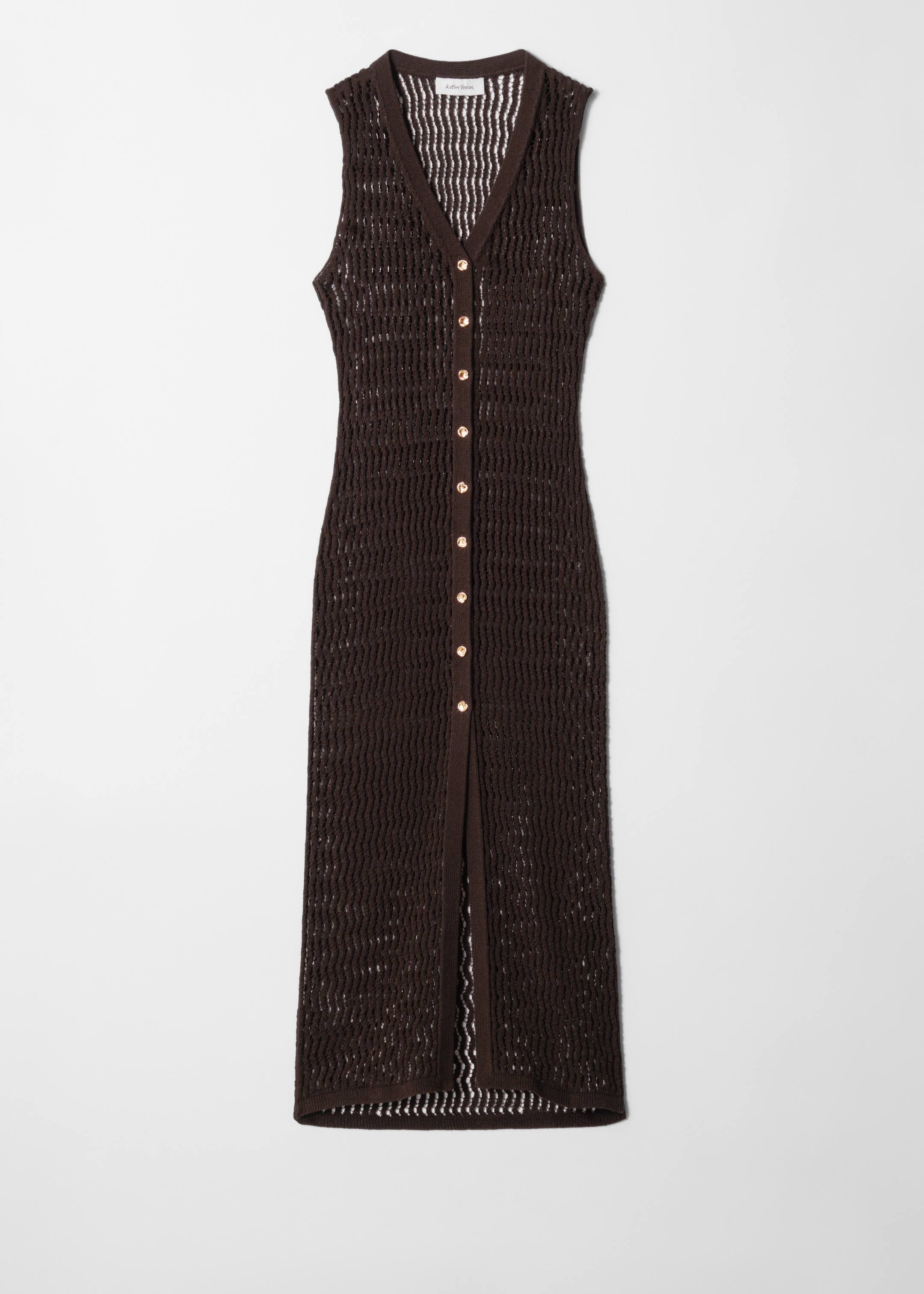 Ver imagem maior: Vestido maxi de malha aberta - Castanho escuro - SENHORA | H&M PT 4