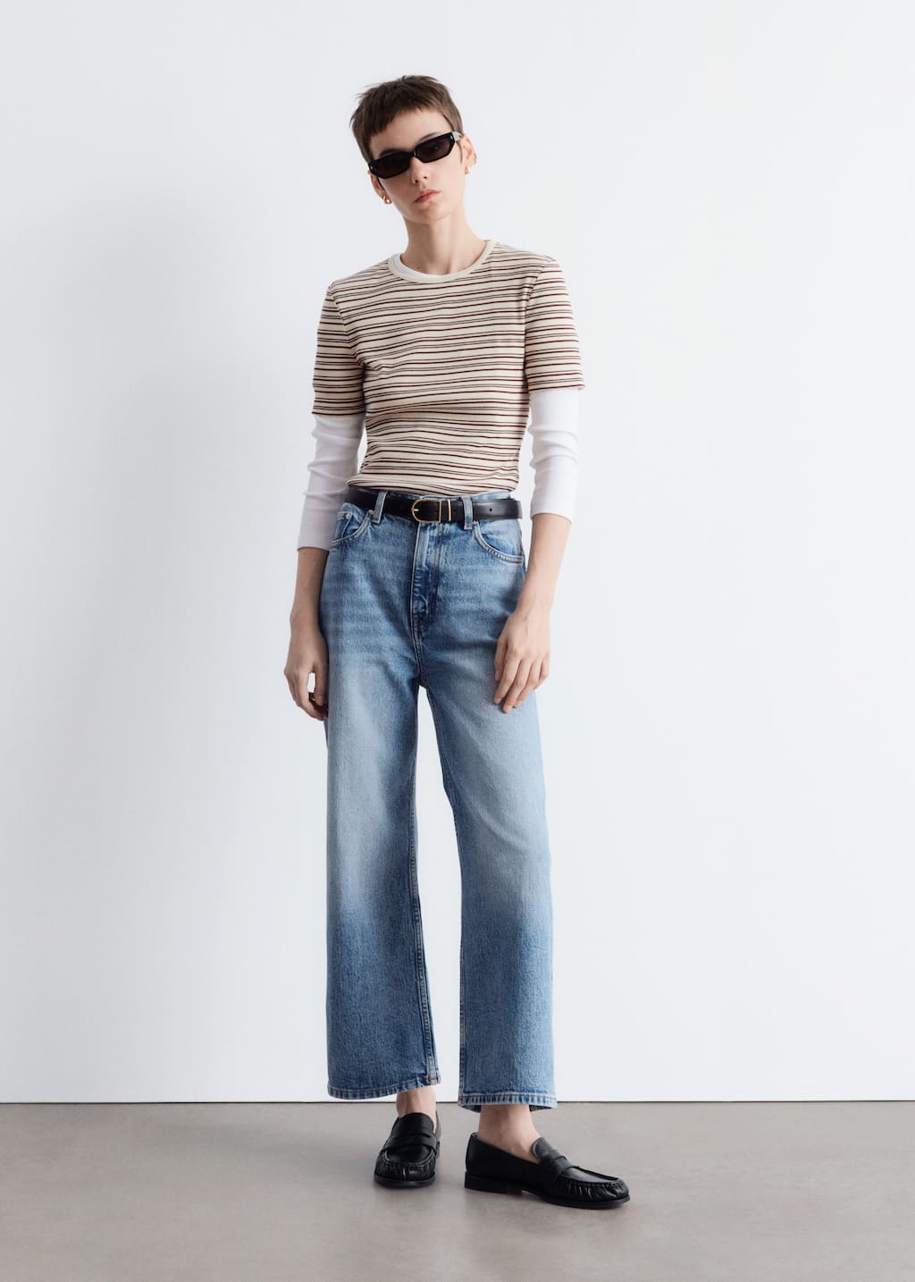 Image of Cropped Wide-Leg Jeans