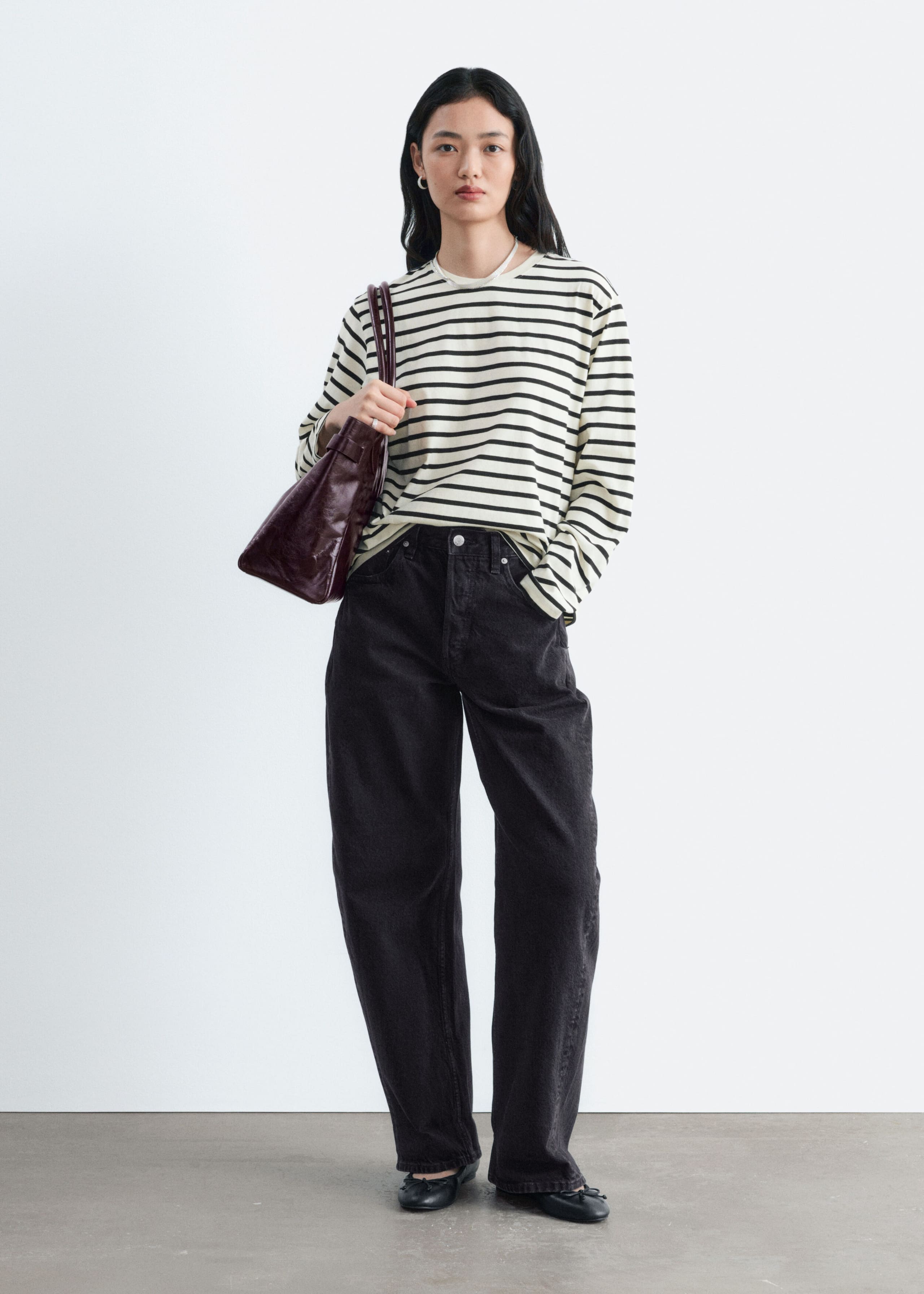 Cotton Jersey Top - Off White/Stripes - Lookbook