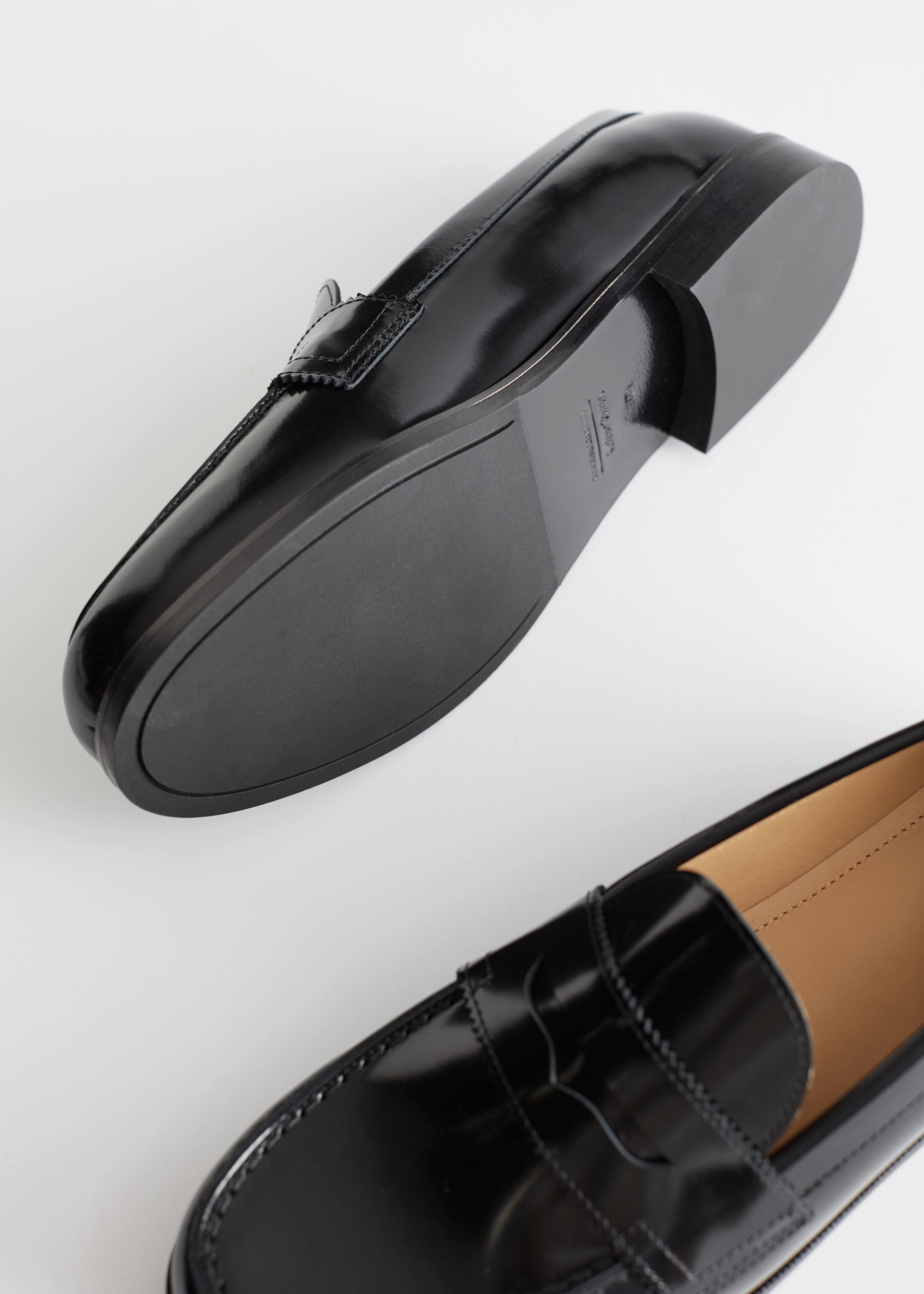 Leather Penny Loafers - Metallic Silver - Still Life