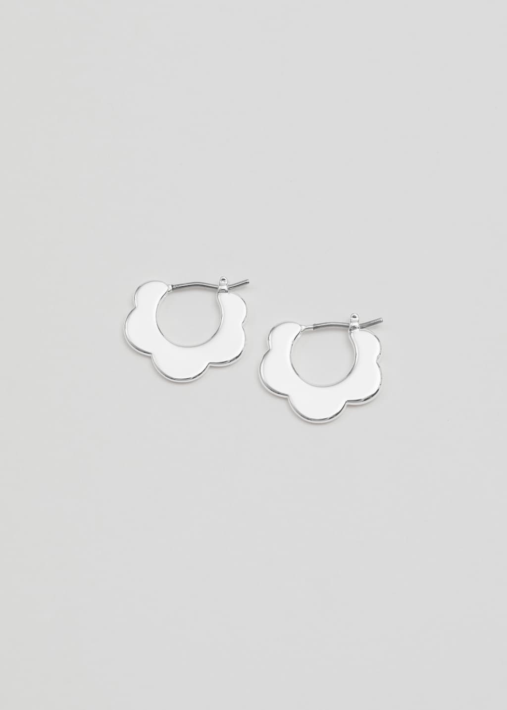 Flower Hoop Earrings - Silver - Still Life