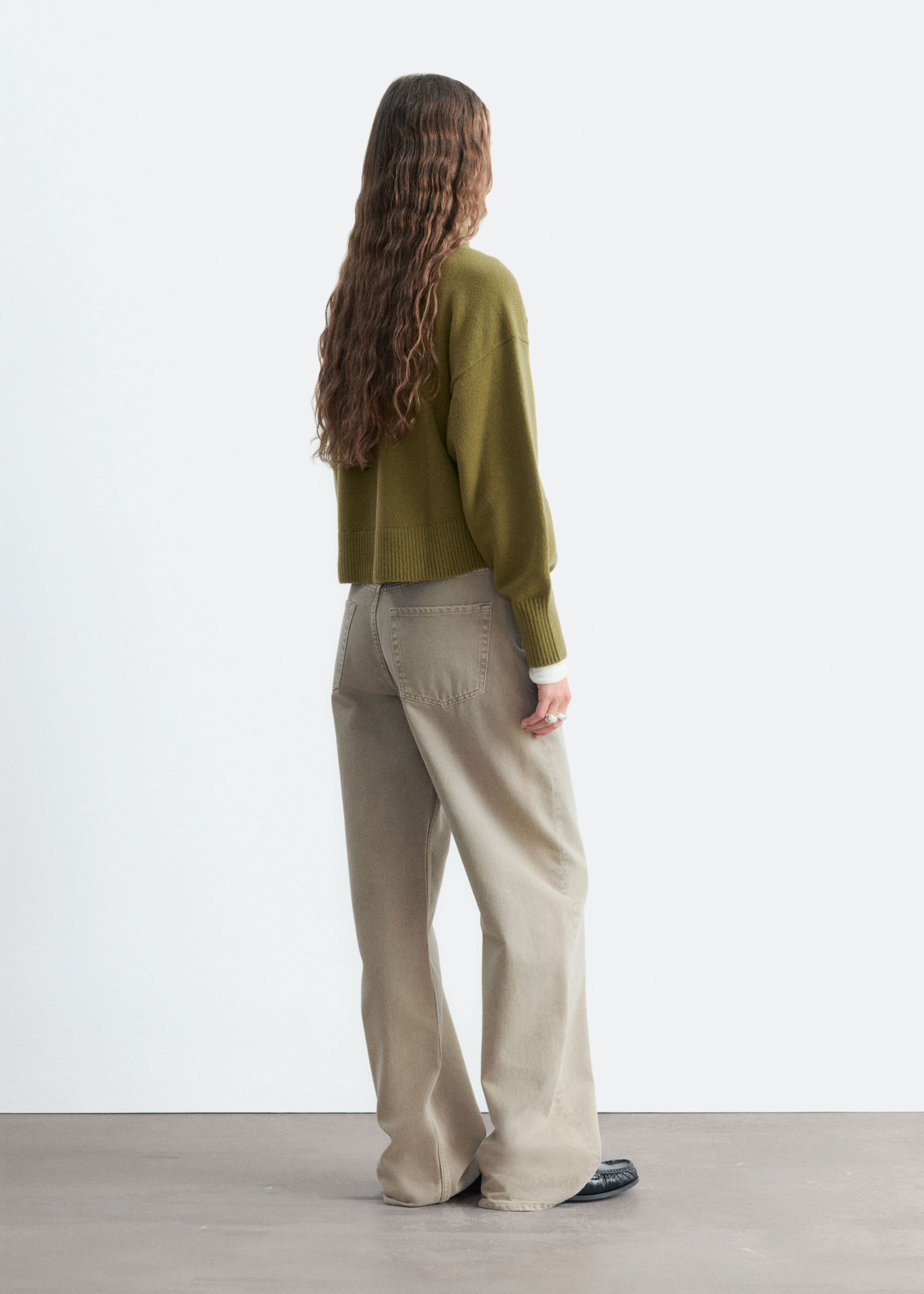 Mock-Neck Wool-Cotton Jumper - Black - Lookbook