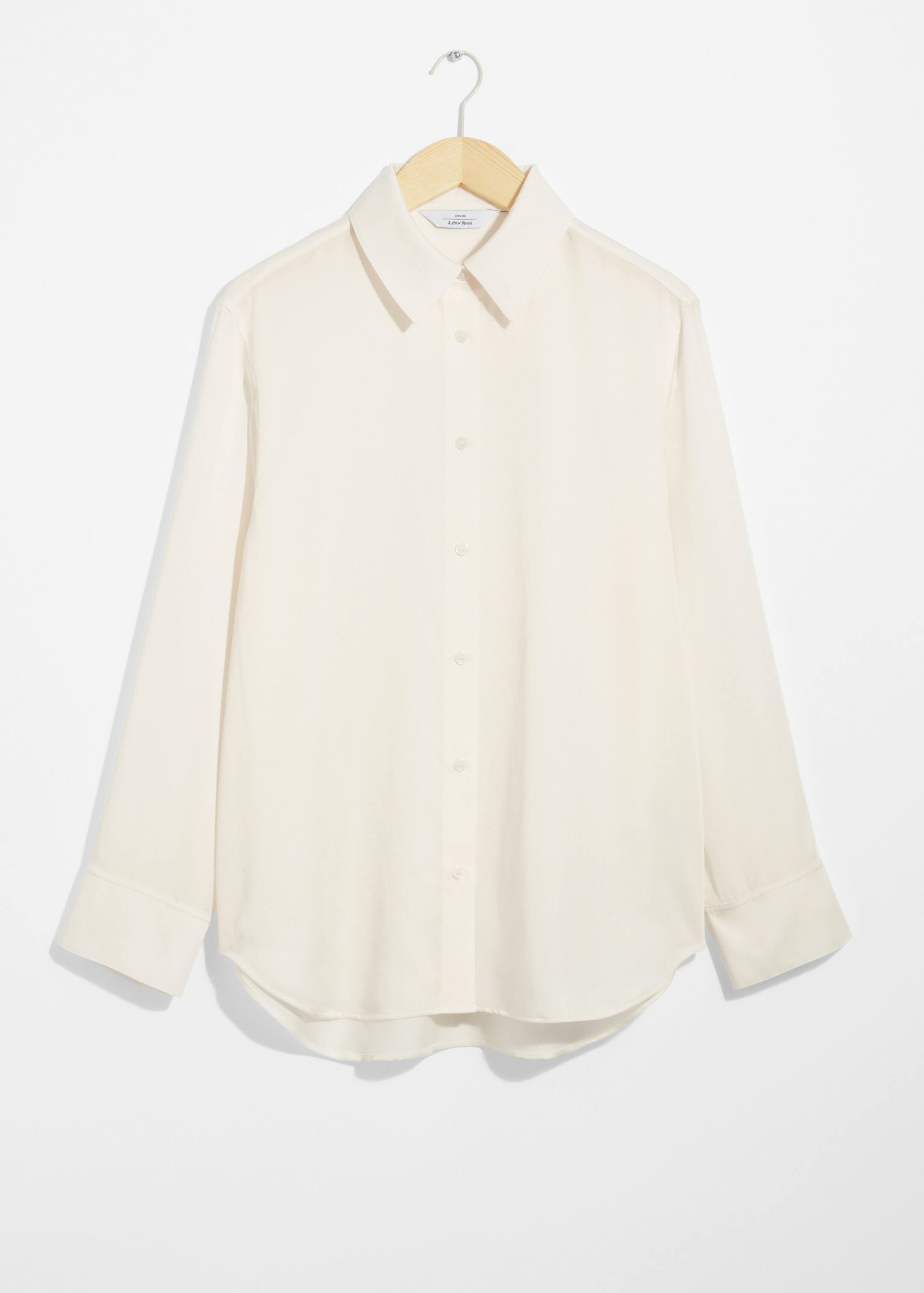 View larger image: Satin Shirt - White - Ladies | H&M GB 1