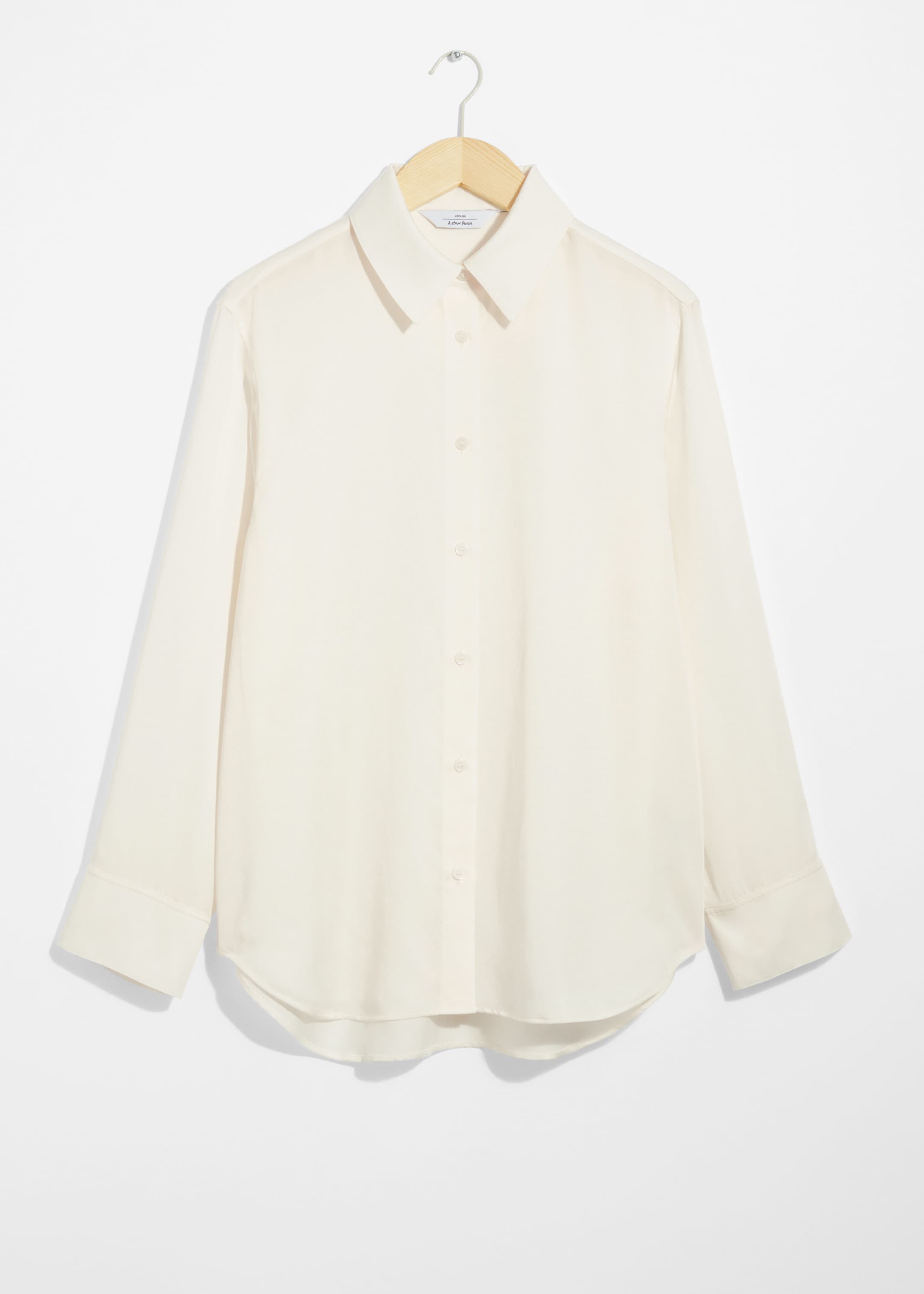 View larger image: Satin Shirt - White - Ladies | H&M GB 1