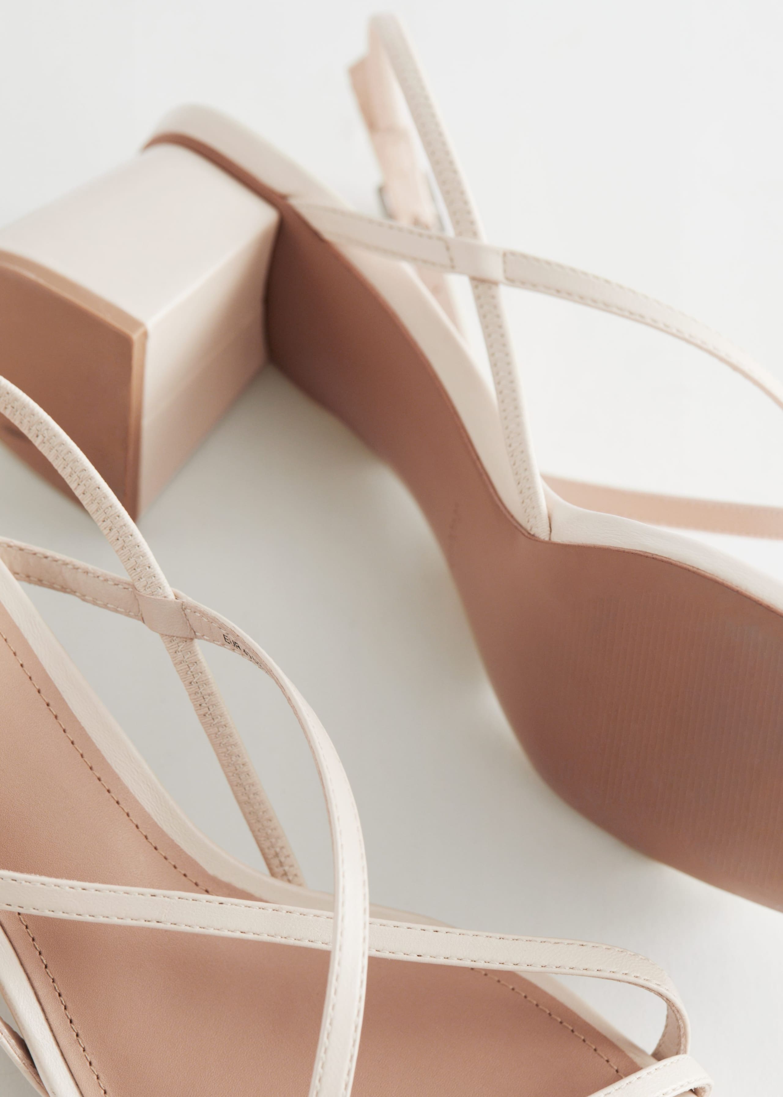 Image of Strappy Block Heel Leather Sandals