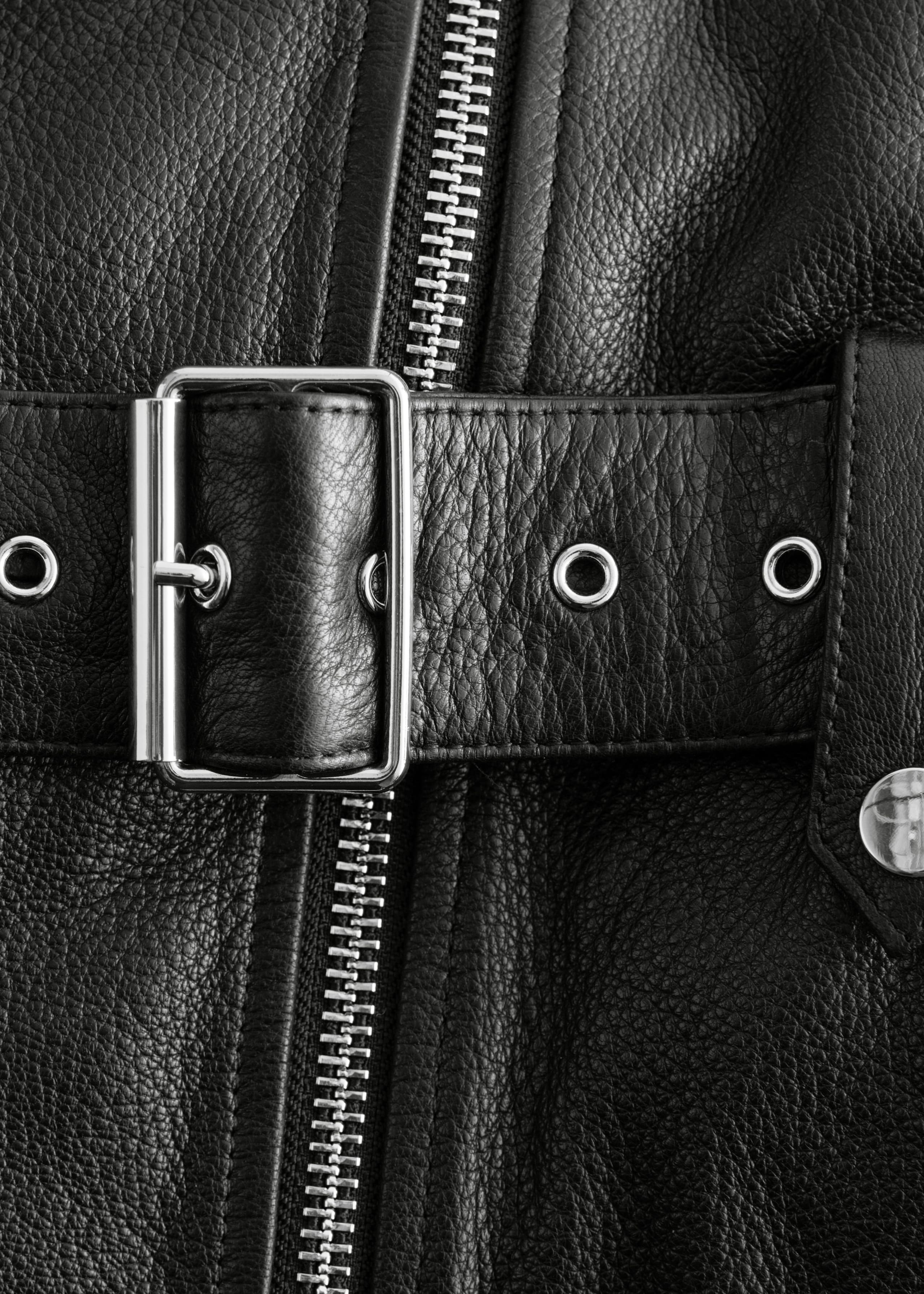 Image of Bikerjacke aus Leder mit Gürtel