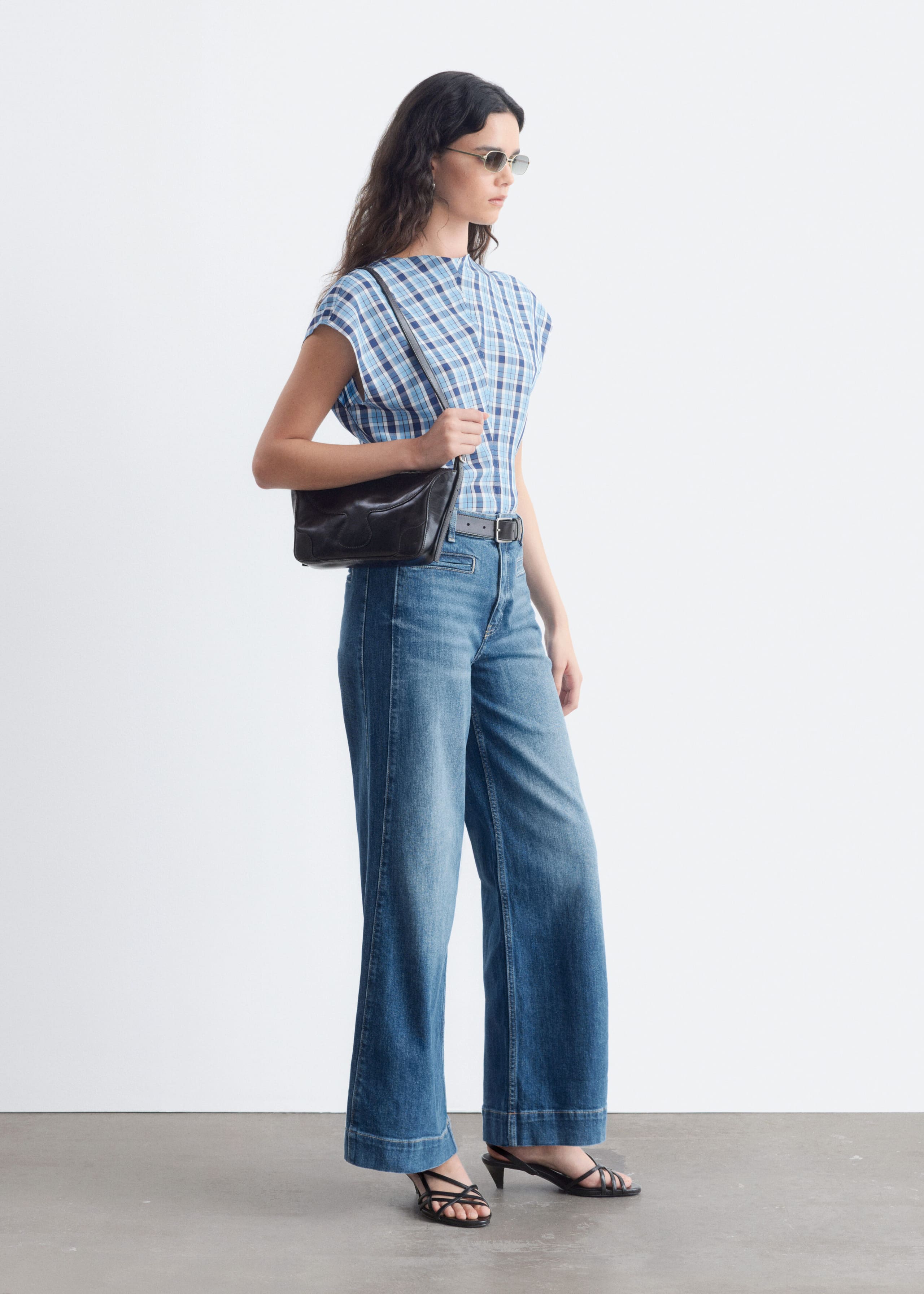 Regular Wide-Leg Jeans - Dark Blue - Lookbook