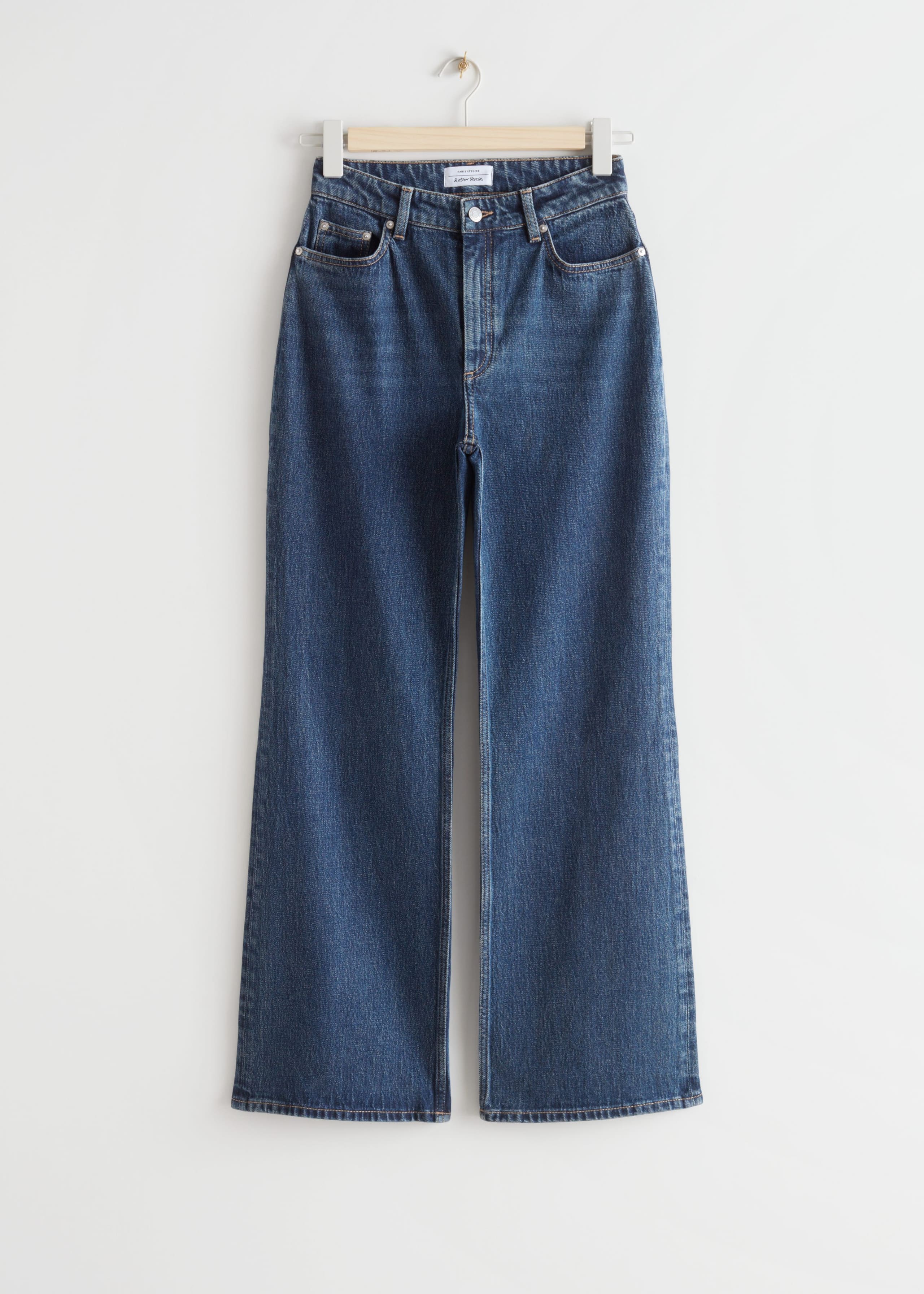 Flared Cropped Jeans - Mid Blue - Natura morta