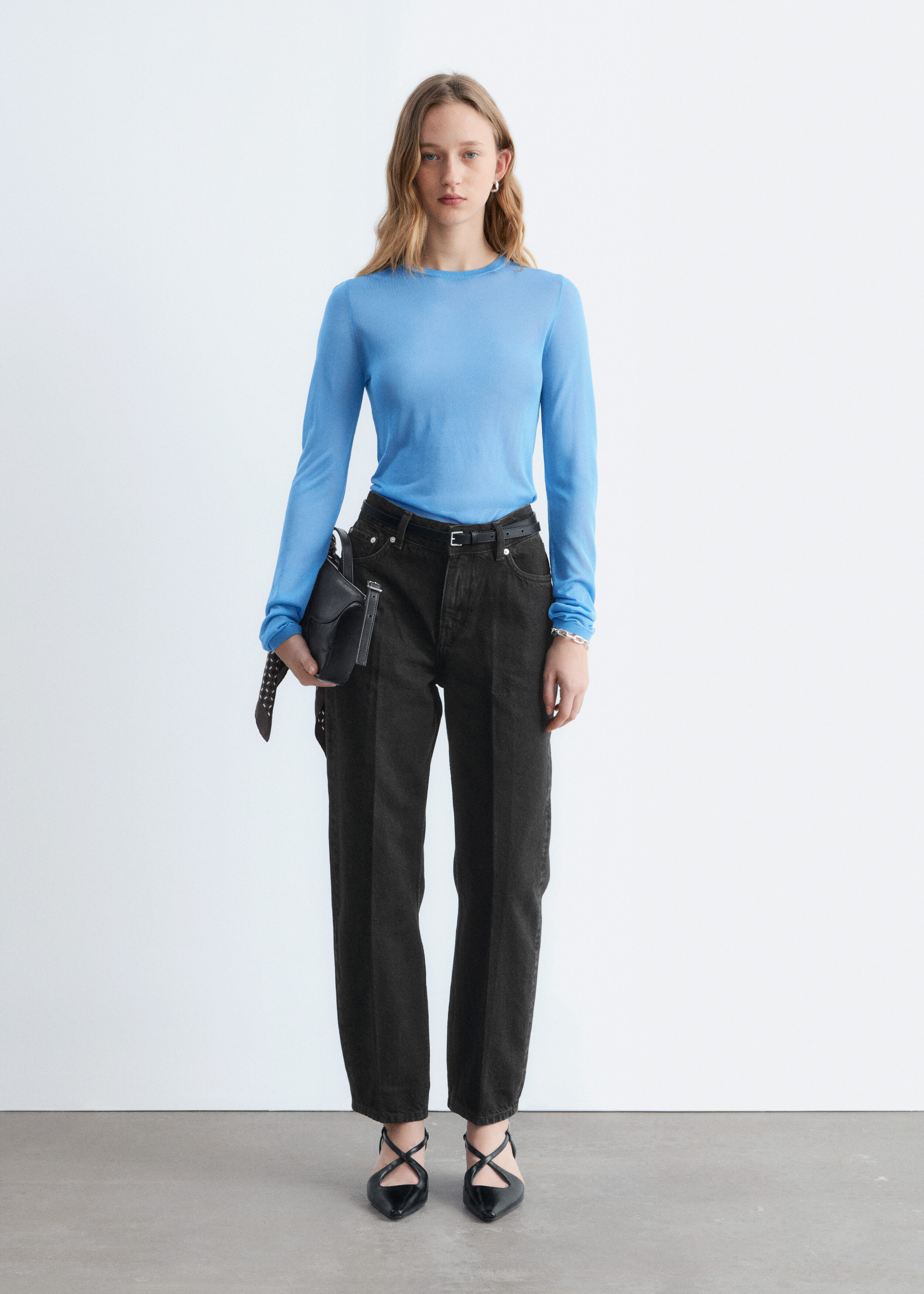 Fine-Knit Sheer Top