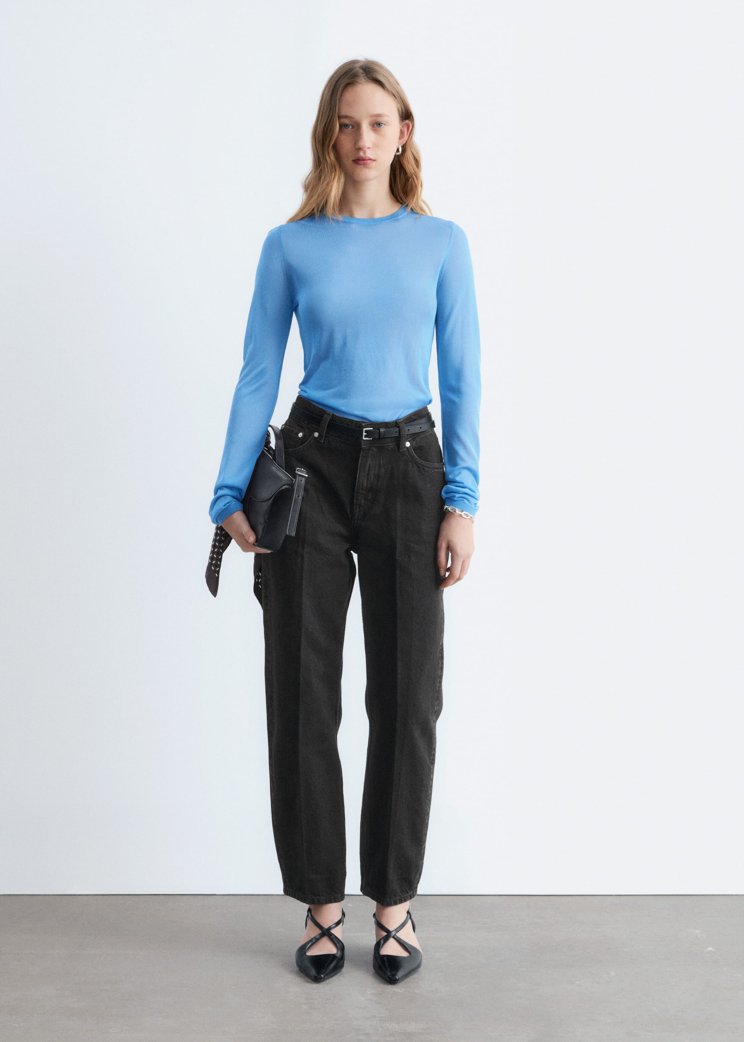 Image of Przezroczysty top z cienkiej dzianiny