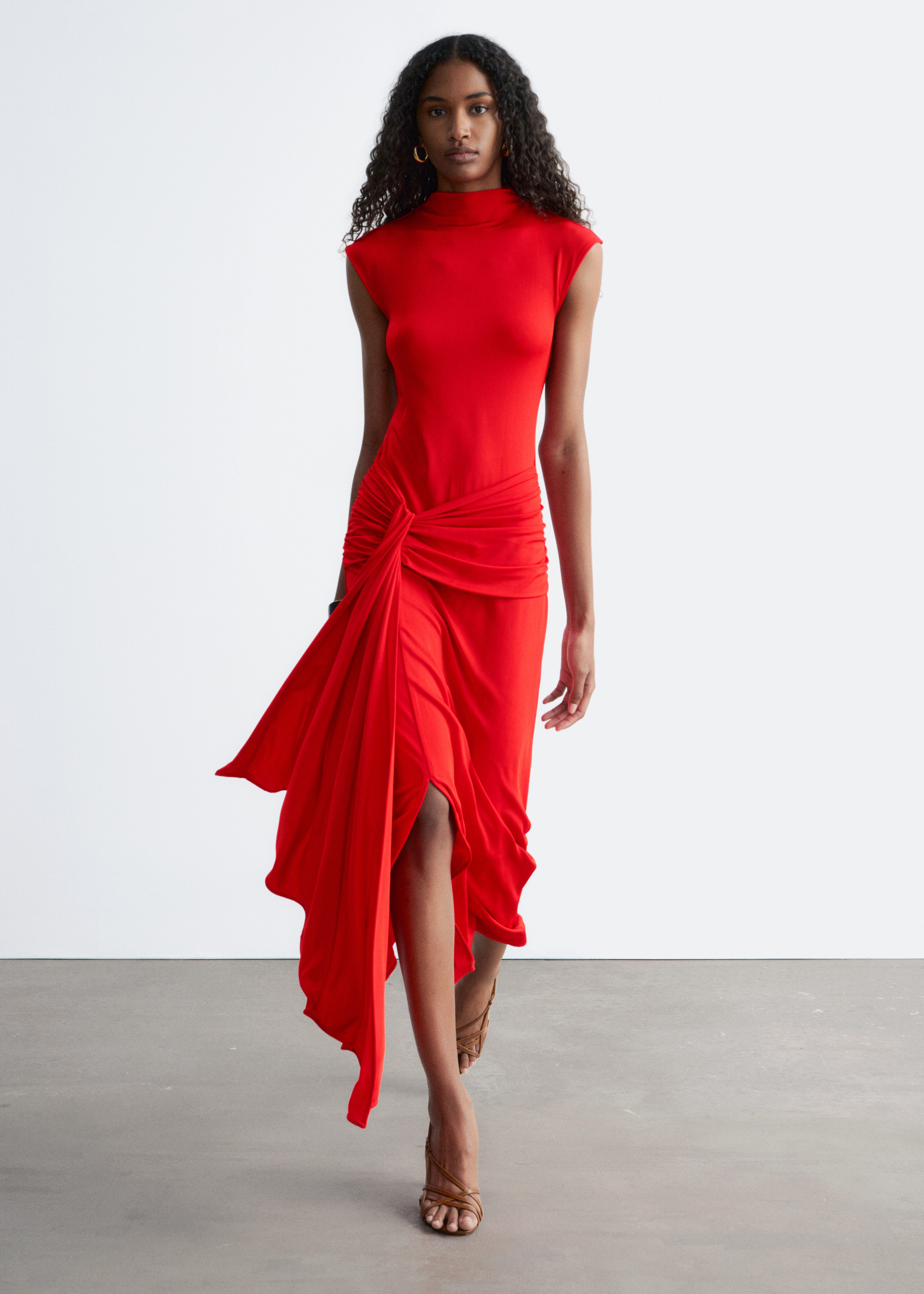cute red prom dresses Red Tulle Long A-Line Prom Dress, Cute Short Sleeve Graduation Dress