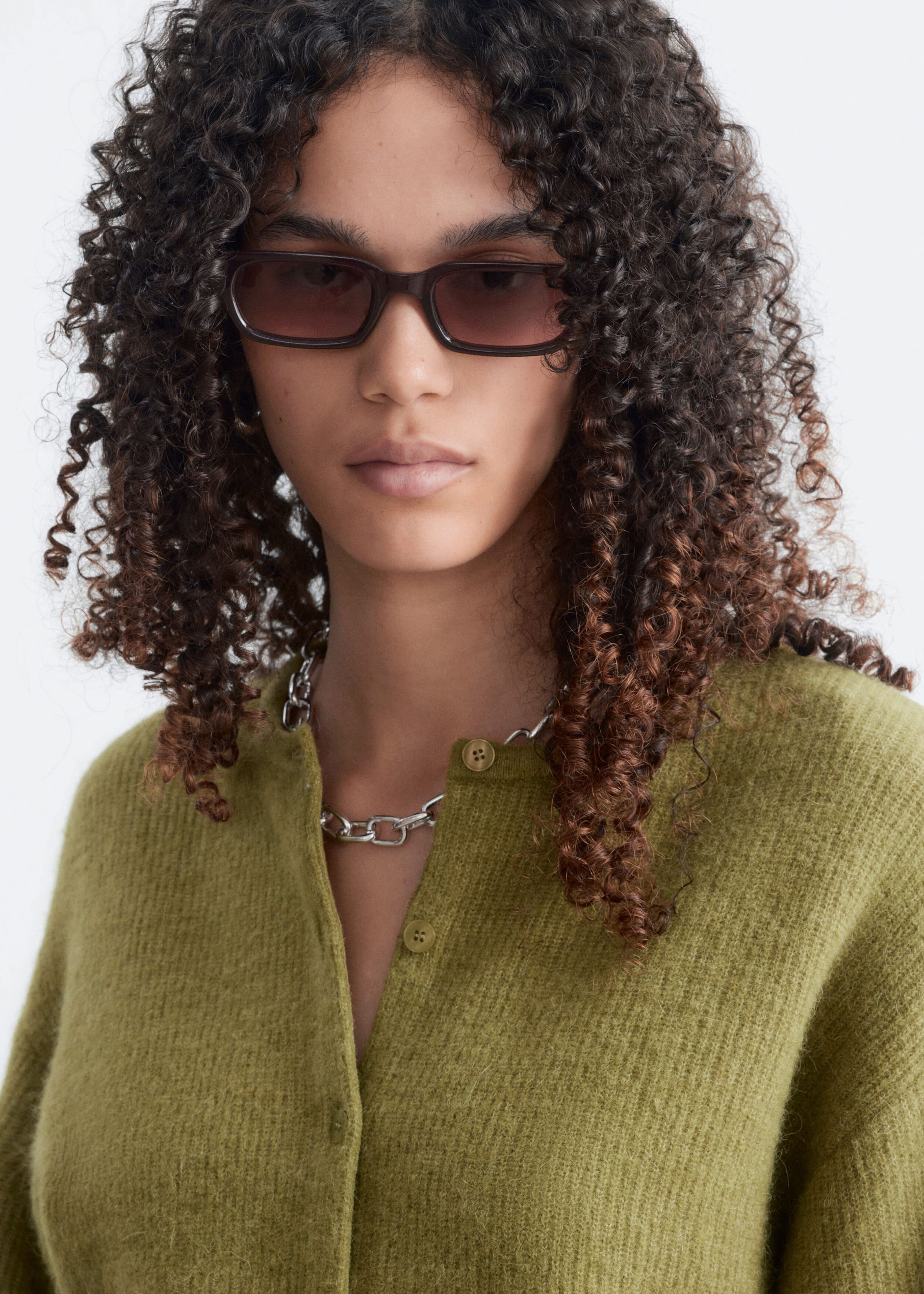Alpaca-Blend Knitted Cardigan - Green - Still Life
