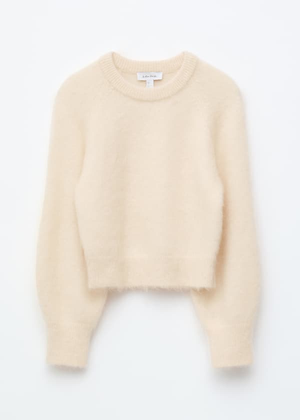 Sweter z domieszką moheru z bufiastymi rękawami