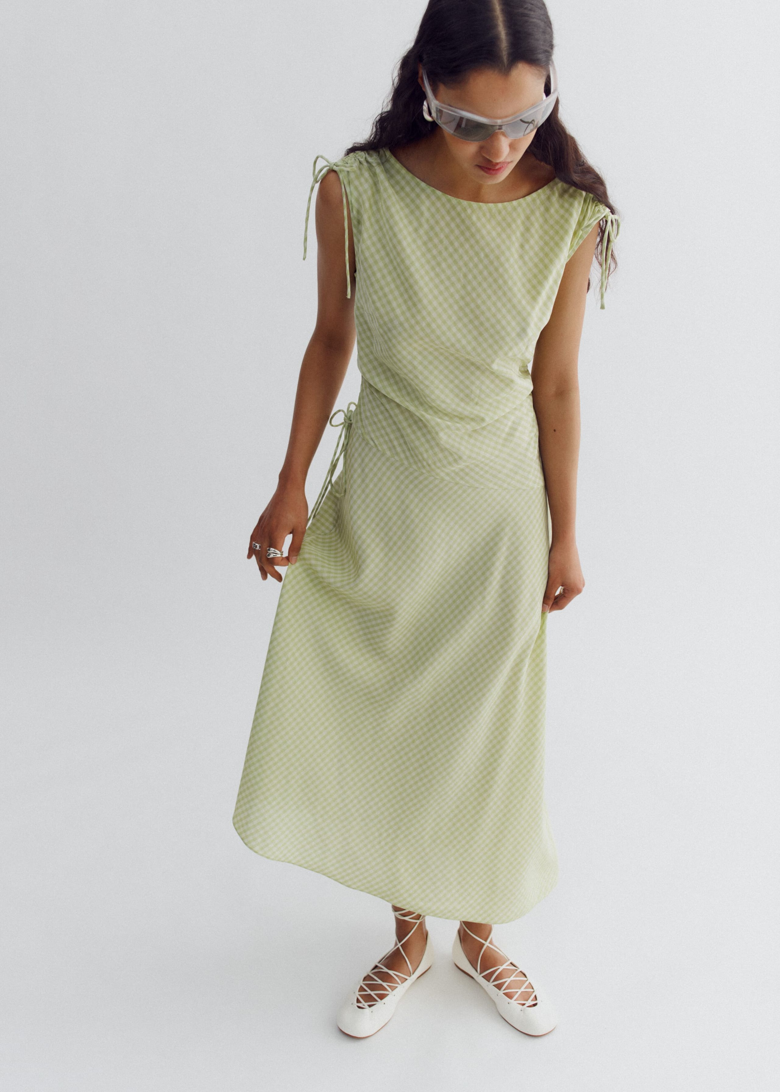 Image of Asymmetric Draped Midi Dress