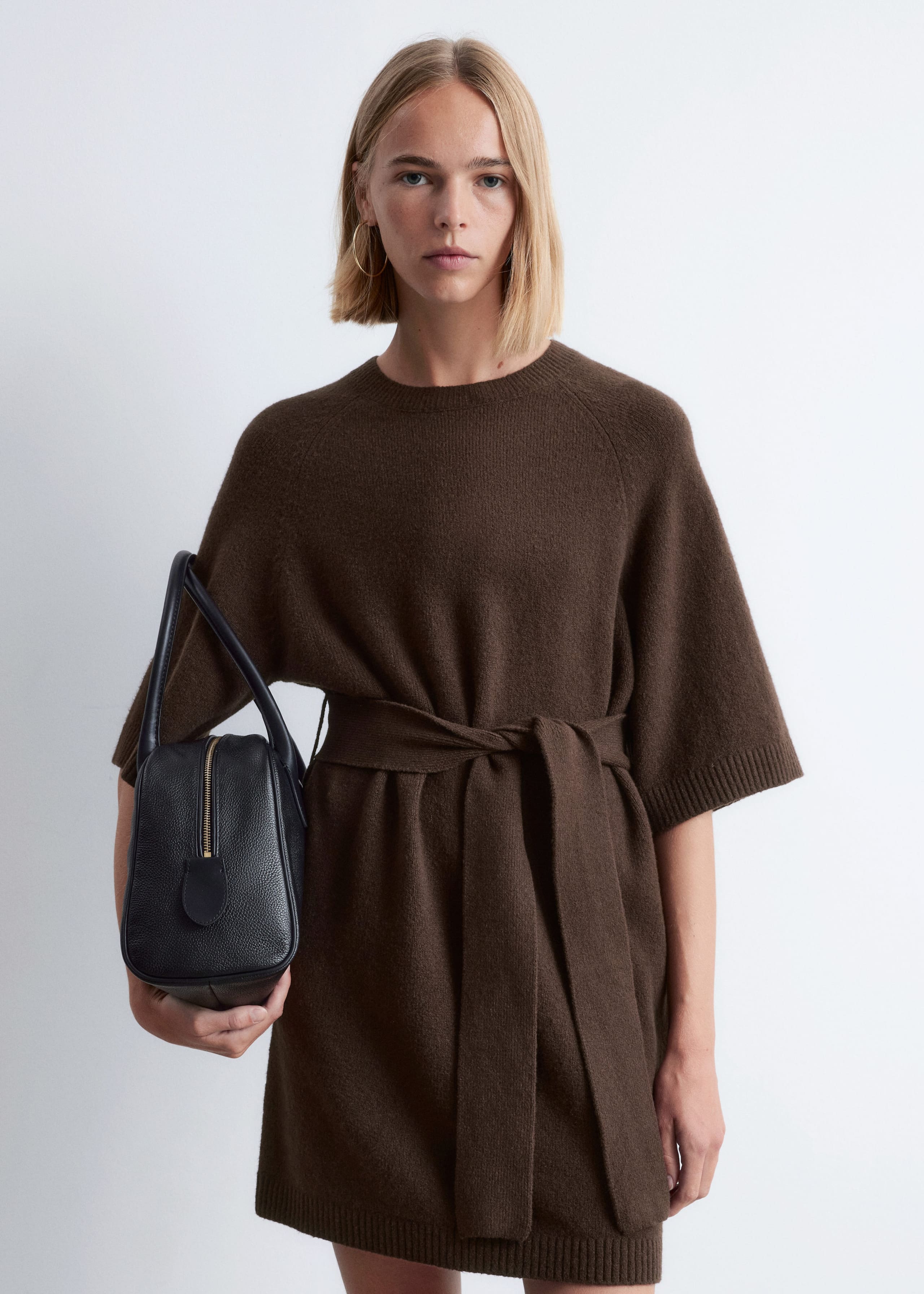 Image of Knitted T-Shirt Mini Dress