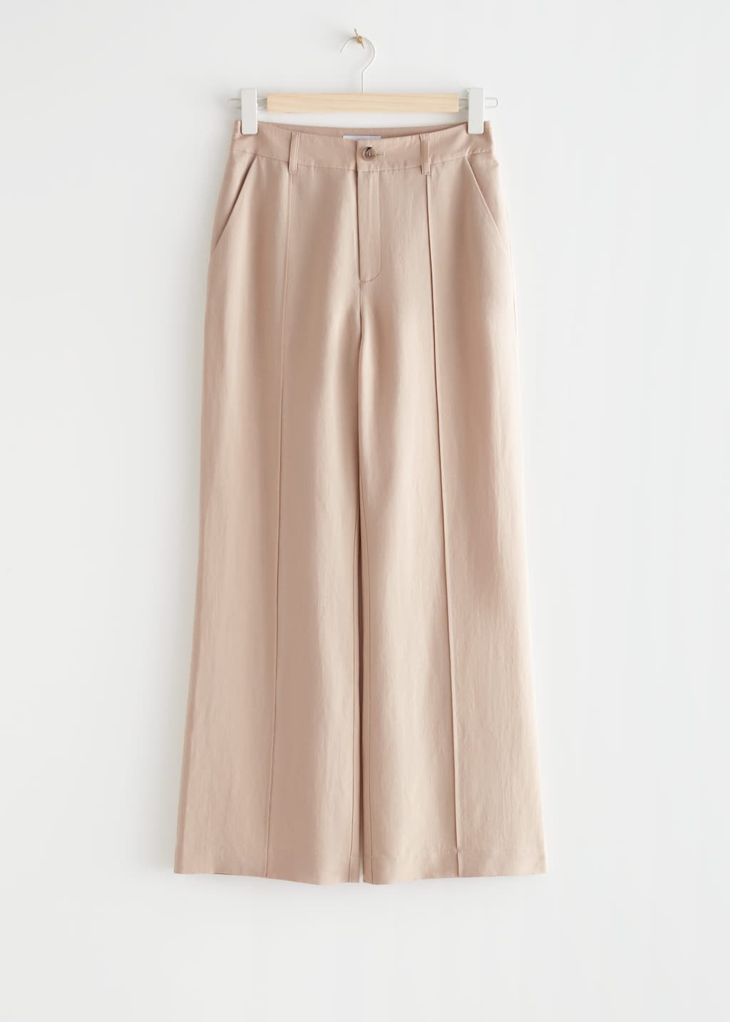 Flared Linen Trousers - Black - Bodegón
