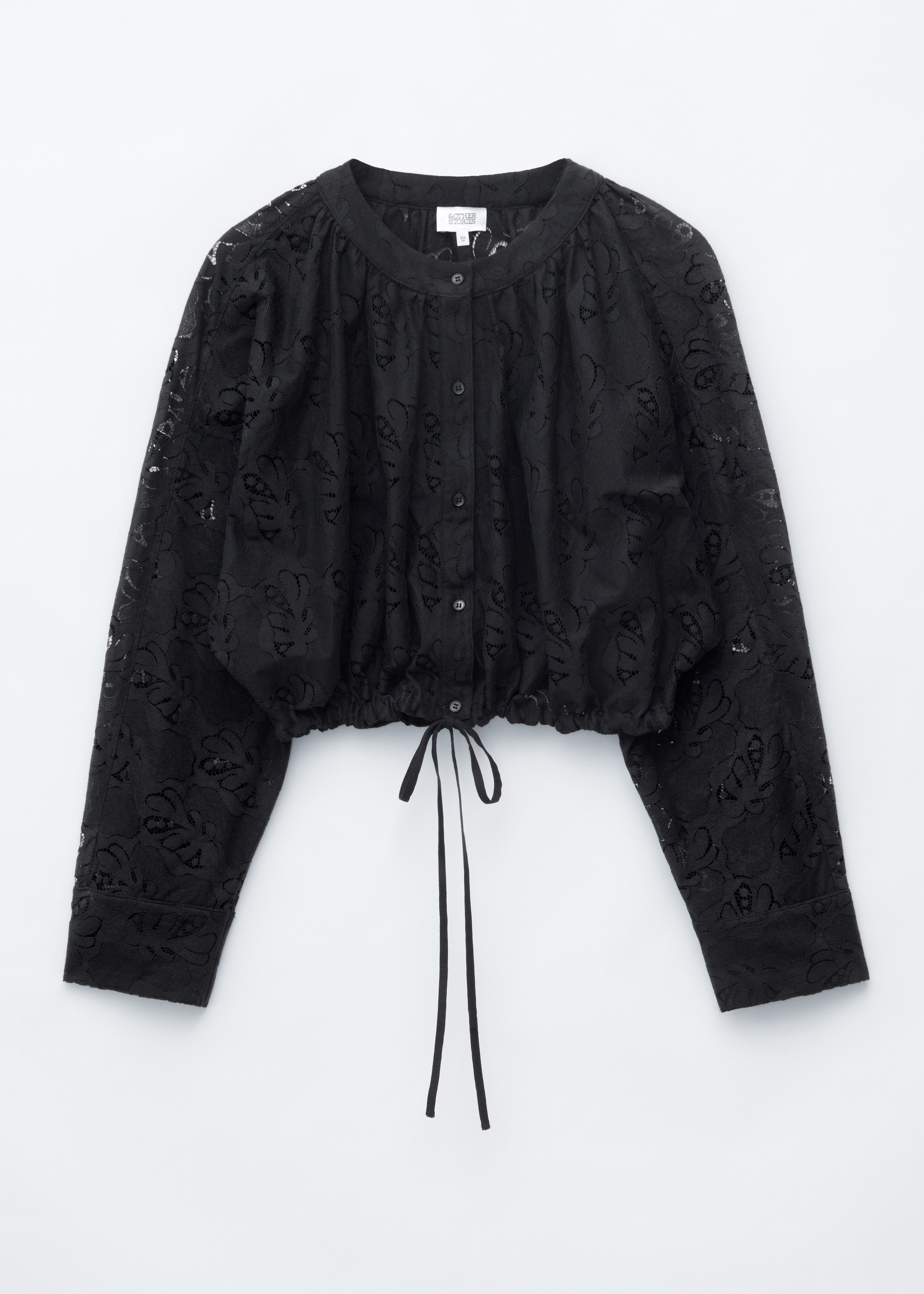 Kanten blouse - Zwart/Wit