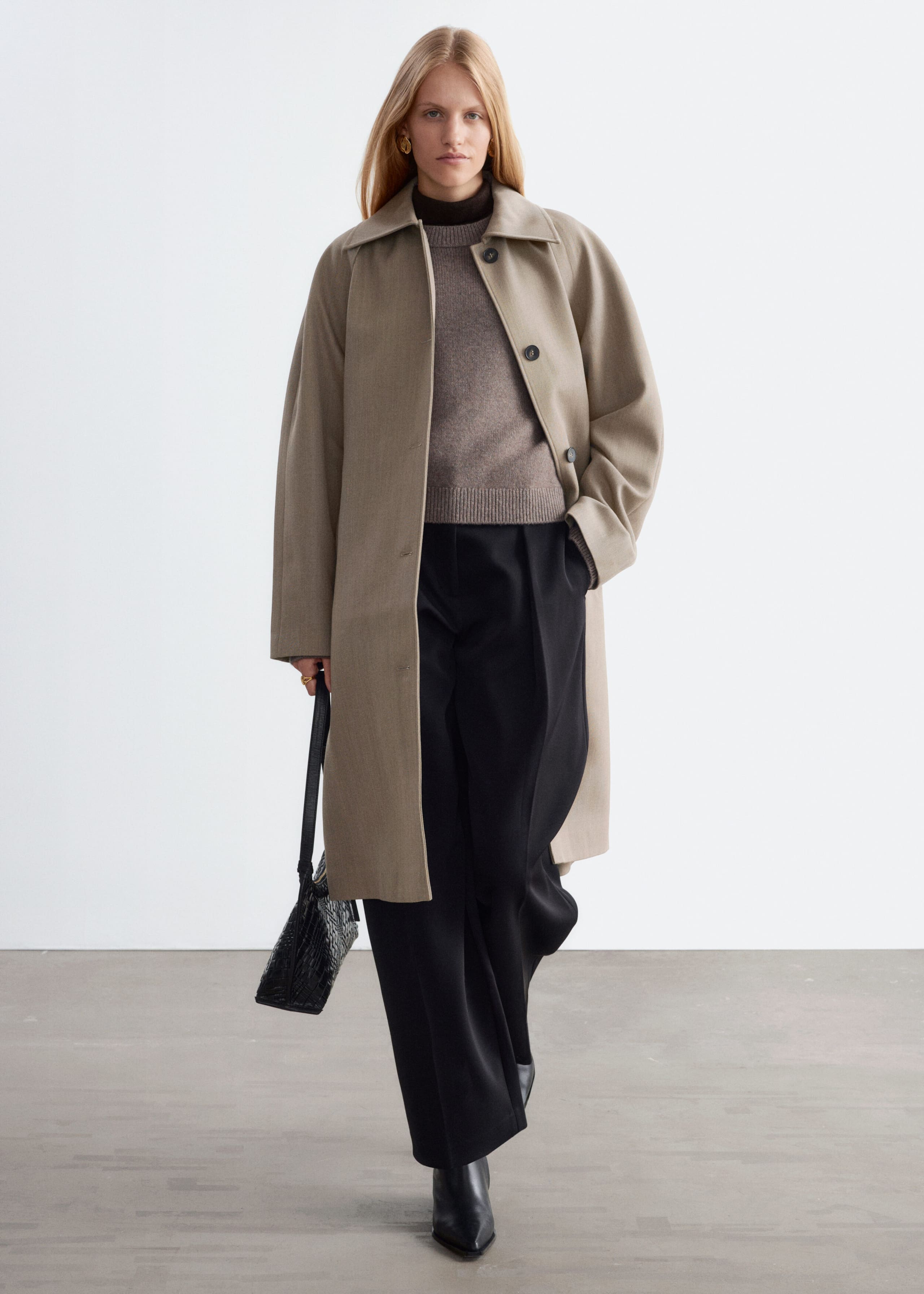 Tie-Belt Wool Trench Coat - Mole - Still Life