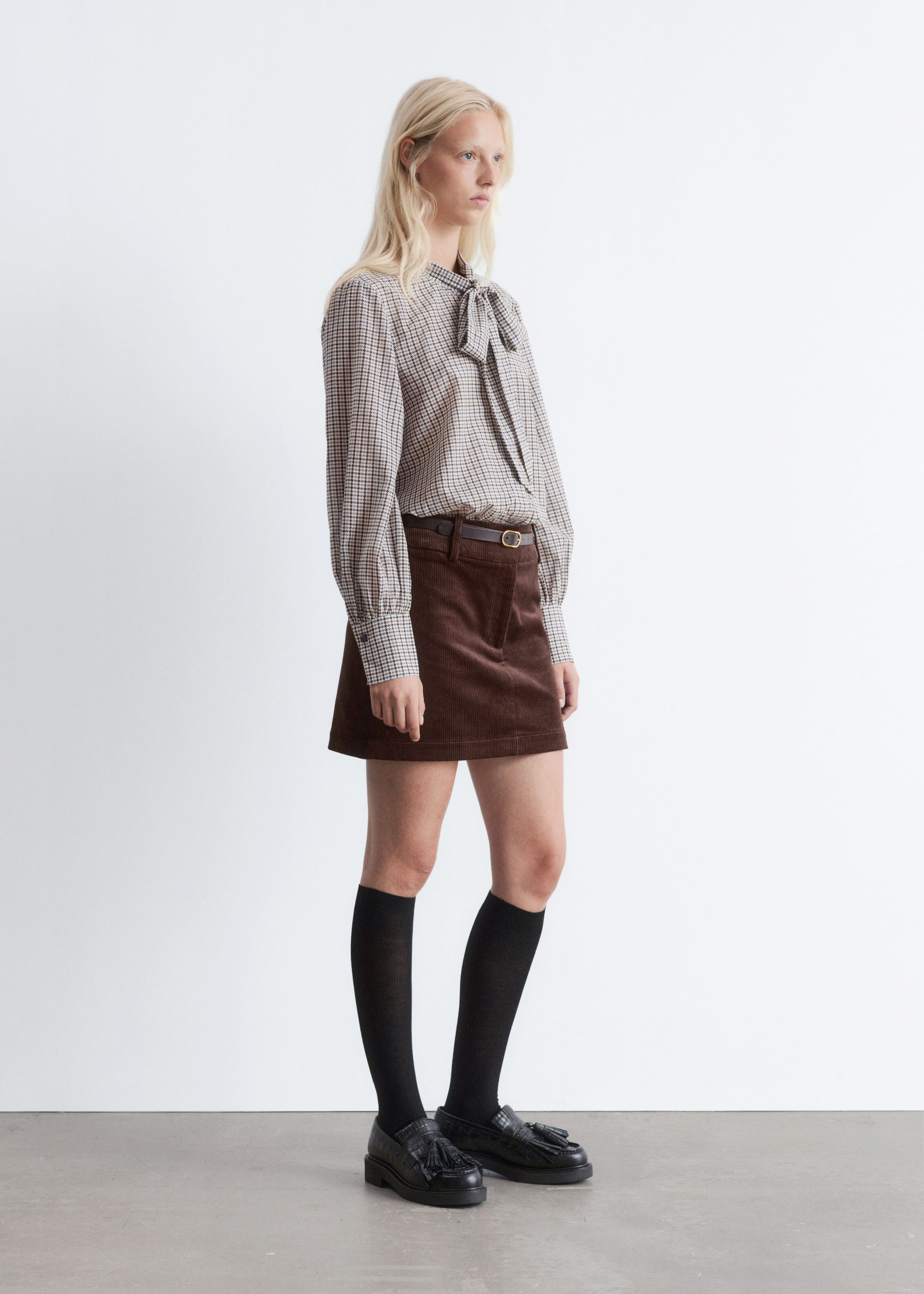 Image of Bluse aus einer Seidenmischung mit Schleifendetail