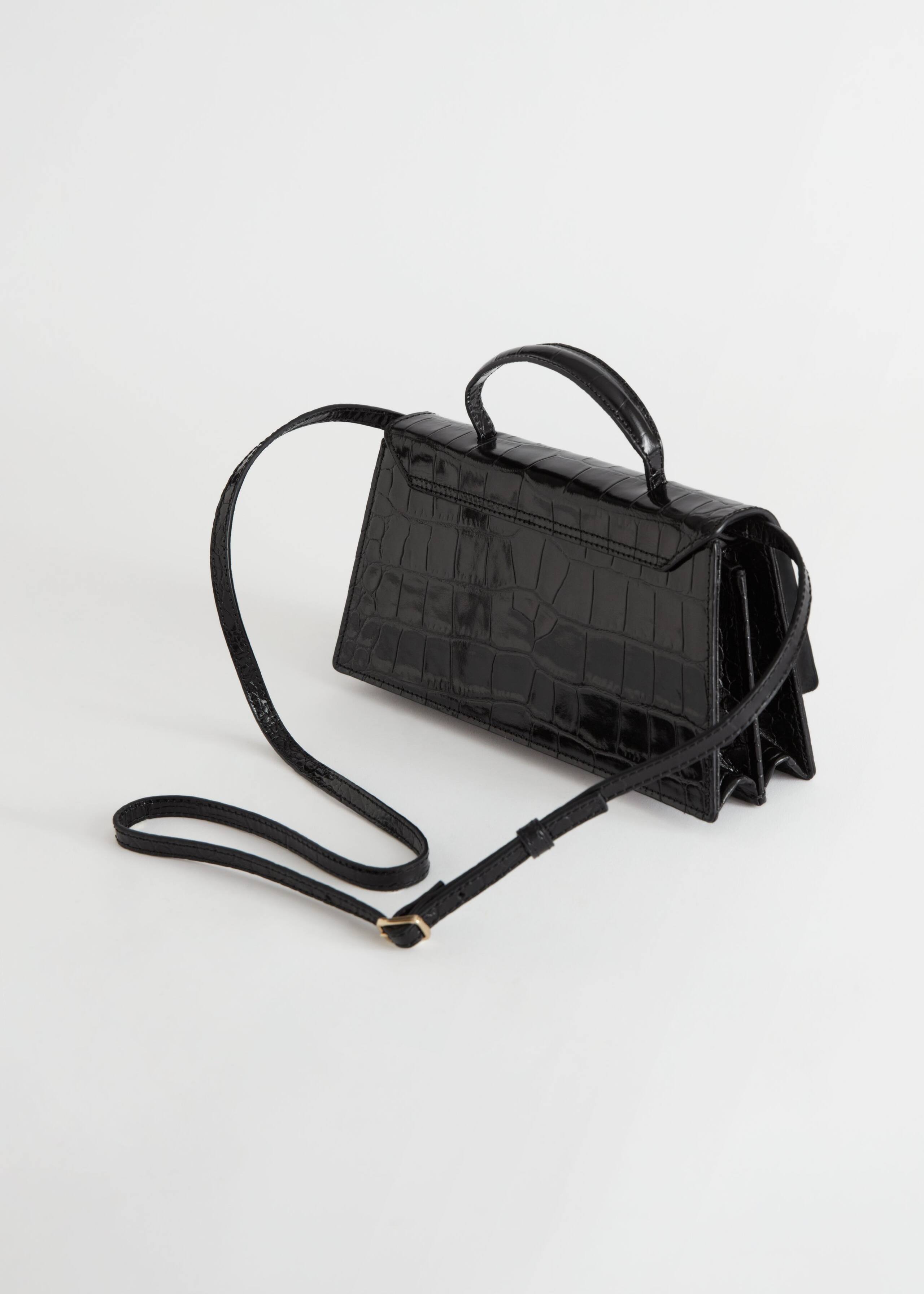 LeatherCrossbodyBag - Black Croc - Natura morta