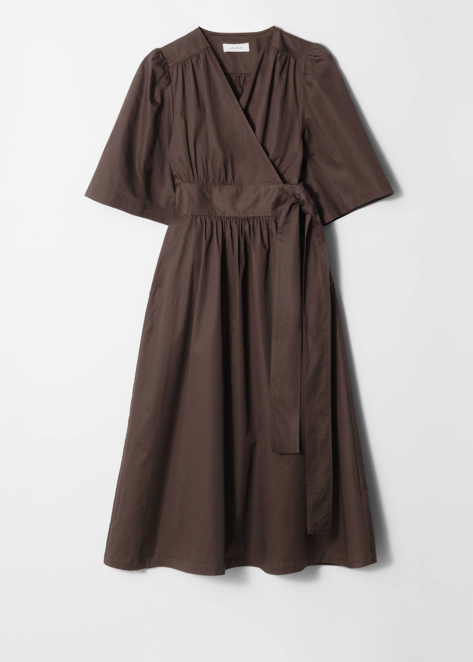 Abito midi a portafoglio - Marrone scuro - 2