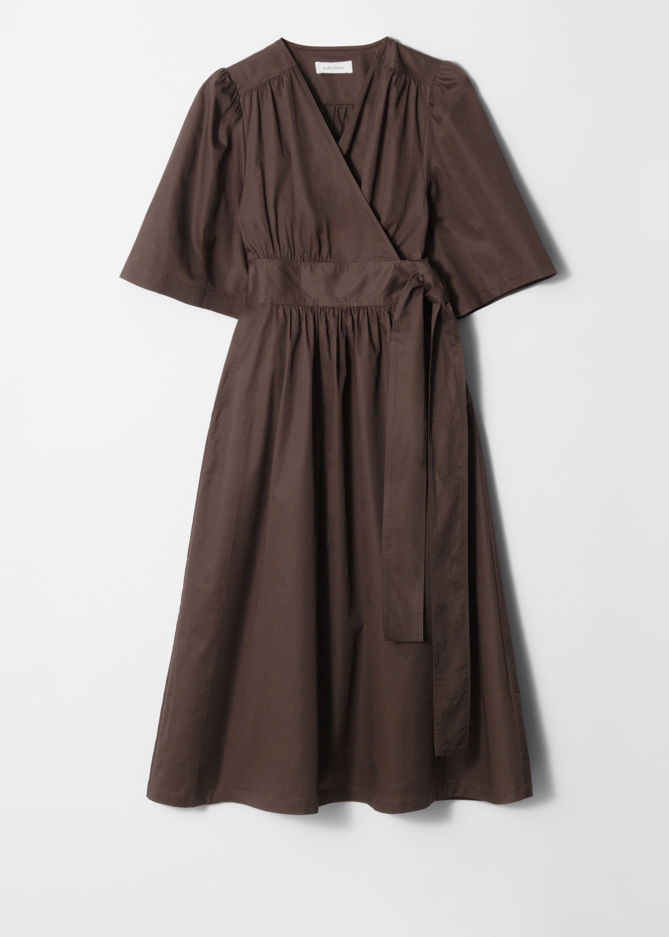 Zobrazit větší obrázek: Zavinuté midi šaty - Tmavě hnědá - ŽENY | H&M CZ 4