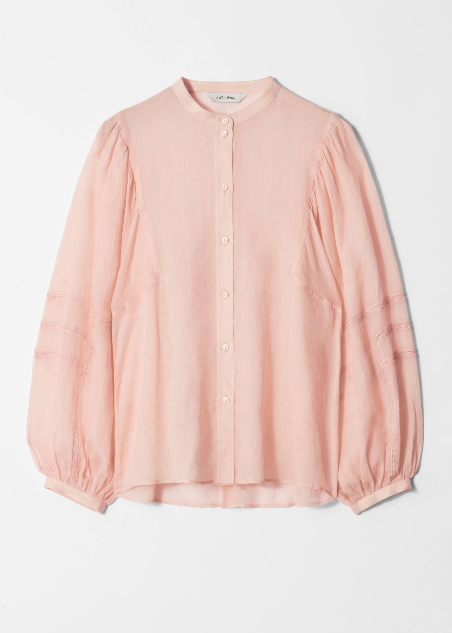 Voluminous Sleeve Blouse - Peach/Black/Ecru
