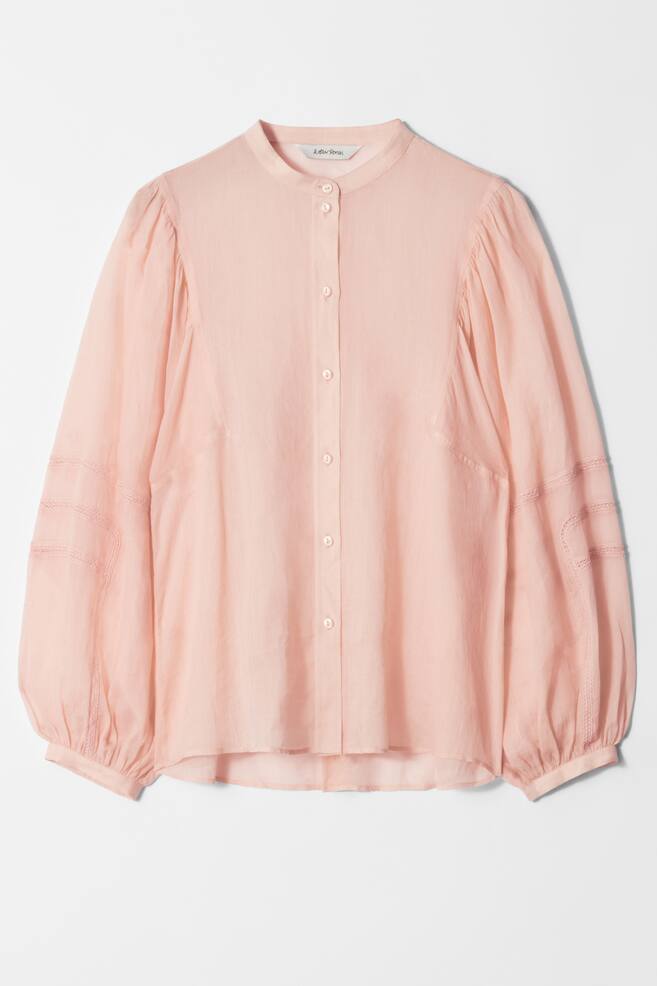 Blouse à manches amples - Pêche/Noir - 1