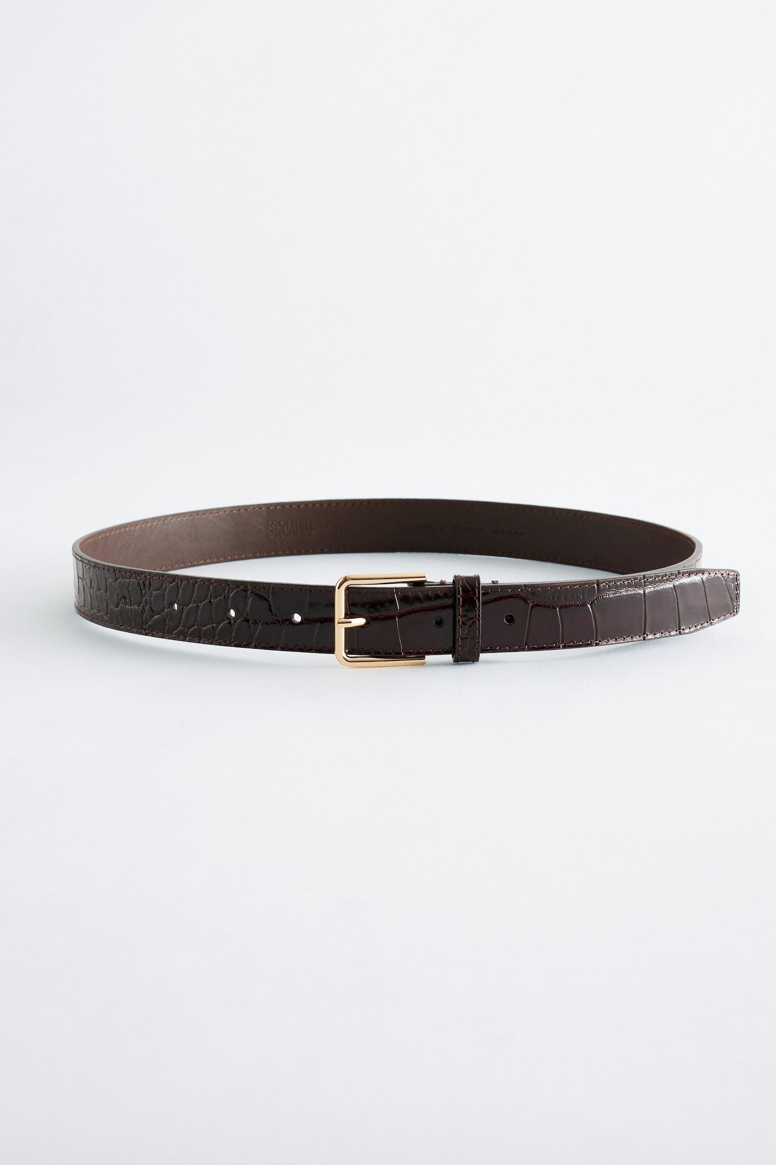 Nahkavyö - Dark Brown/Faux Croco/Musta/Tummanbeige