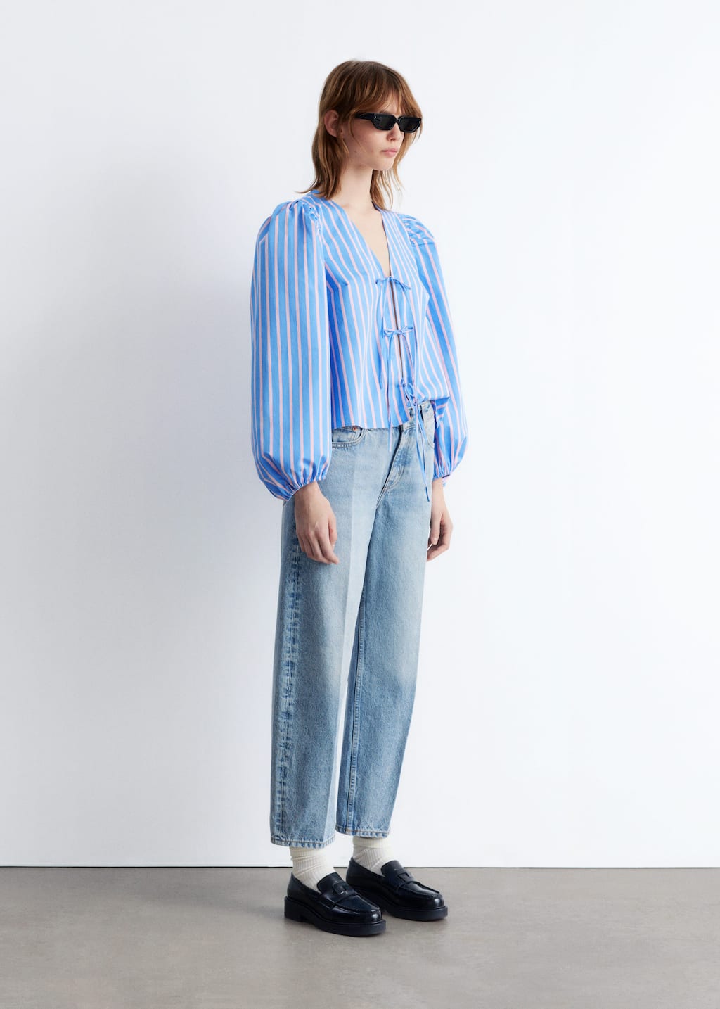 Image of Tie-Front Blouse