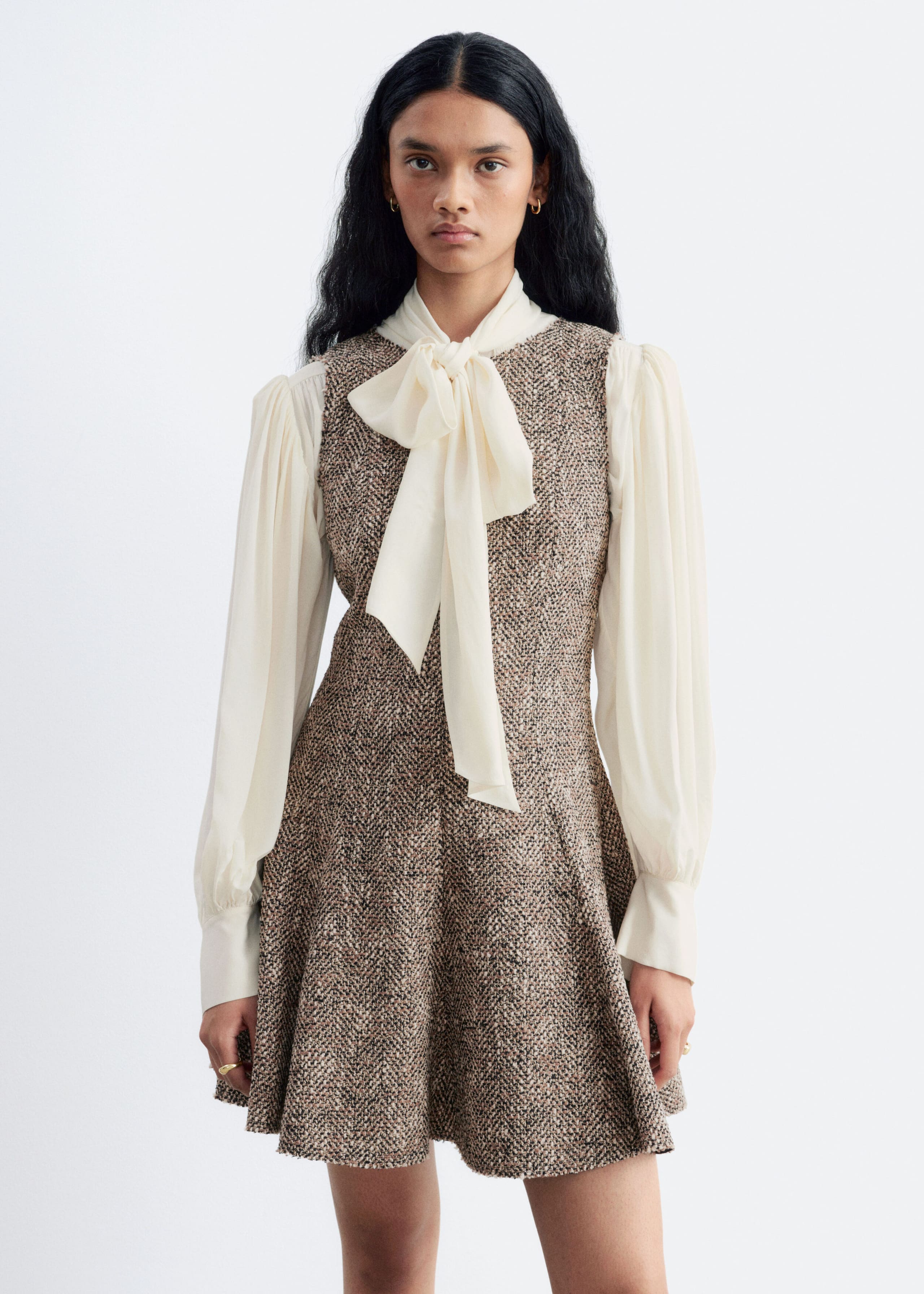 Raw-Edge Mini Dress - Mole Melange - Lookbook