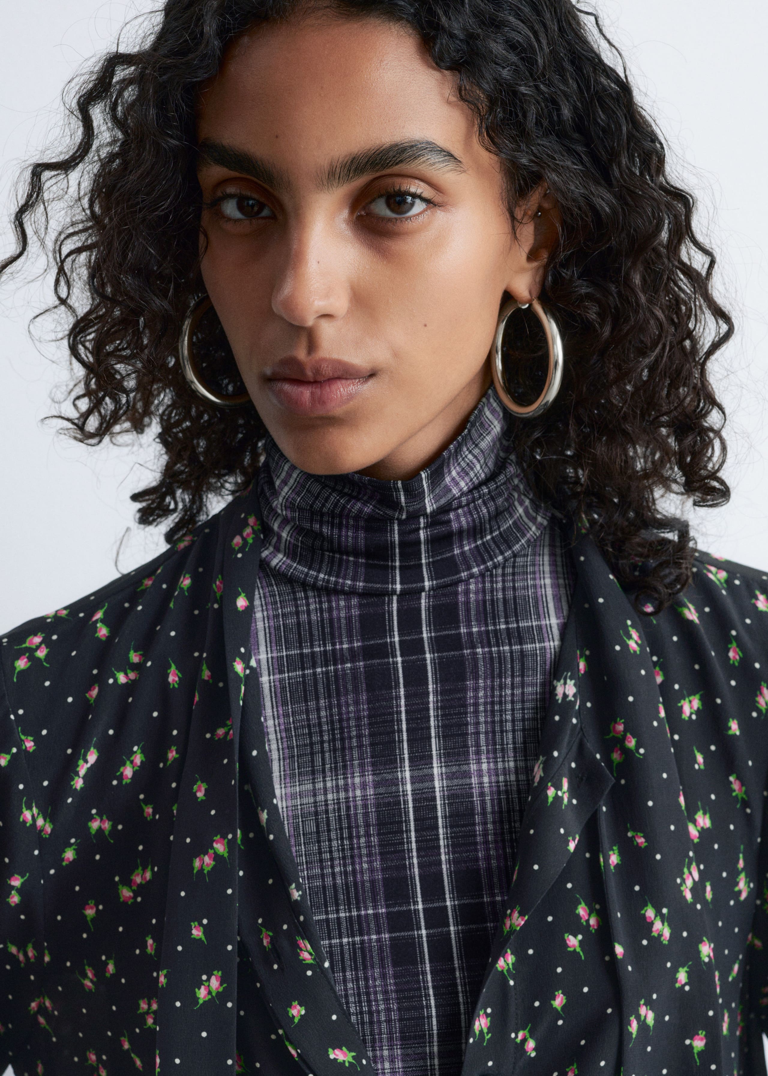 Image of Tie-Neck Silk Blouse