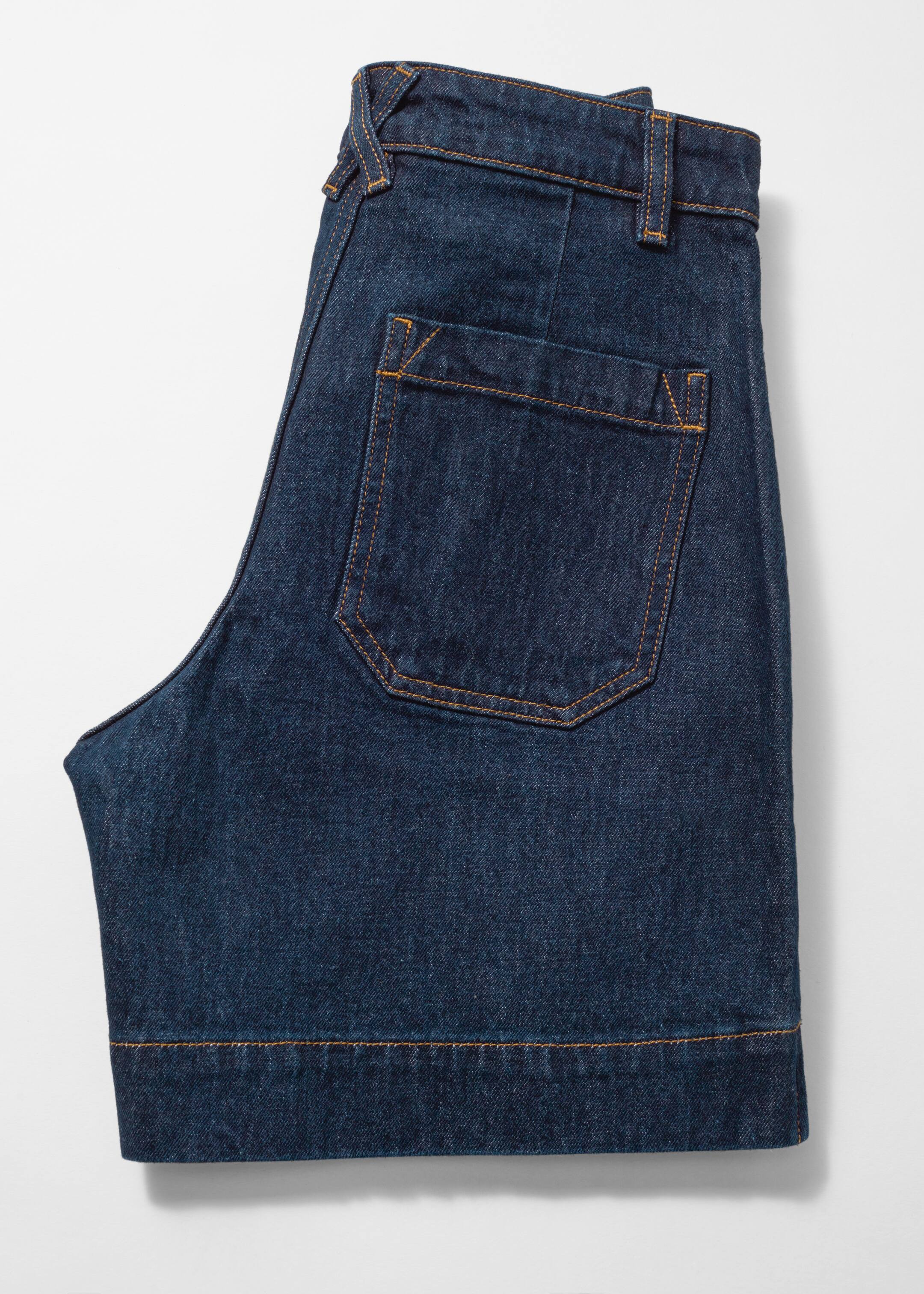 Visa större bild: Denimshorts med hög midja - Mörkblå - DAM | H&M FI 7