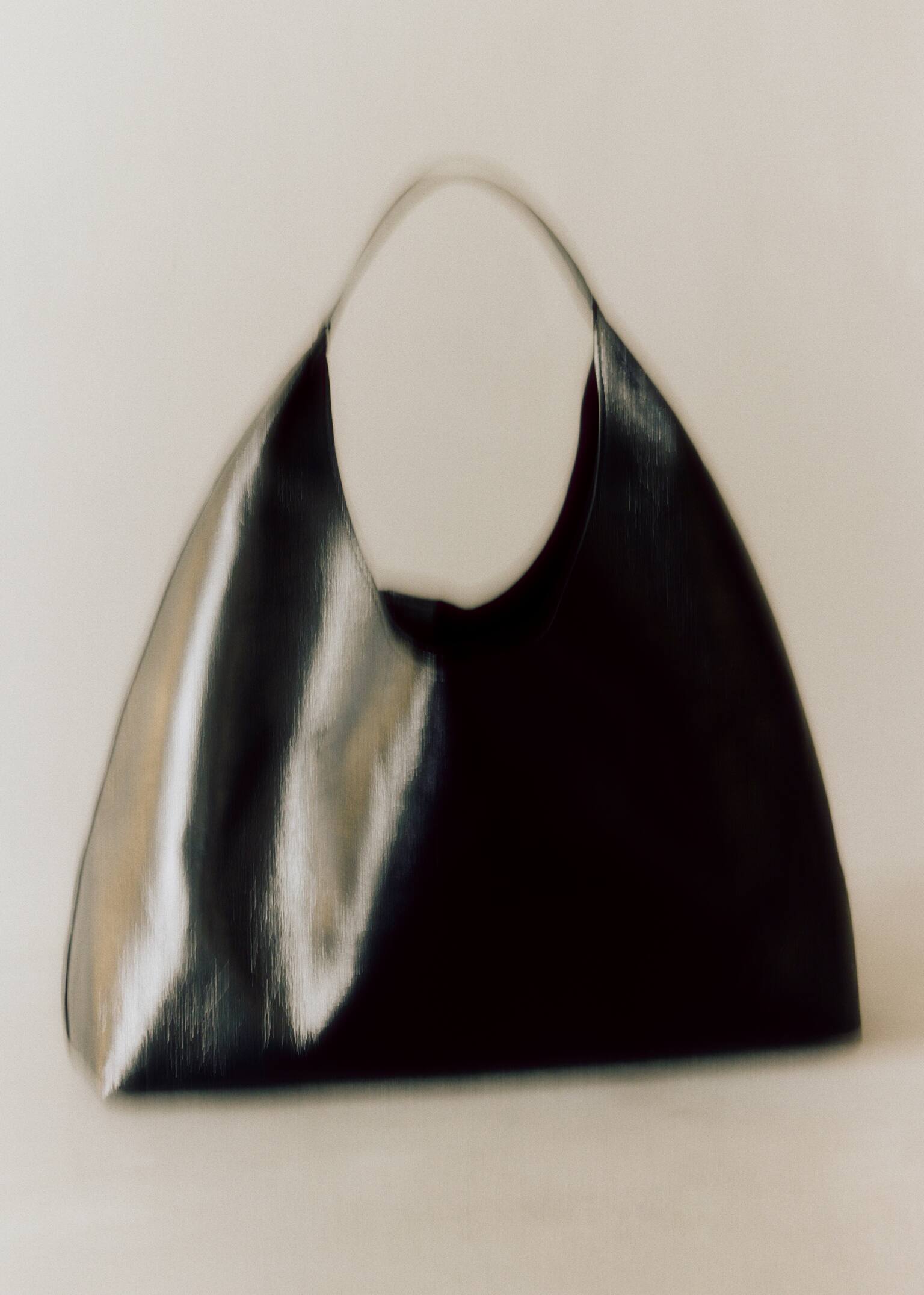 Klasyczna skórzana torba - Czarny/Mahoniowy - 1