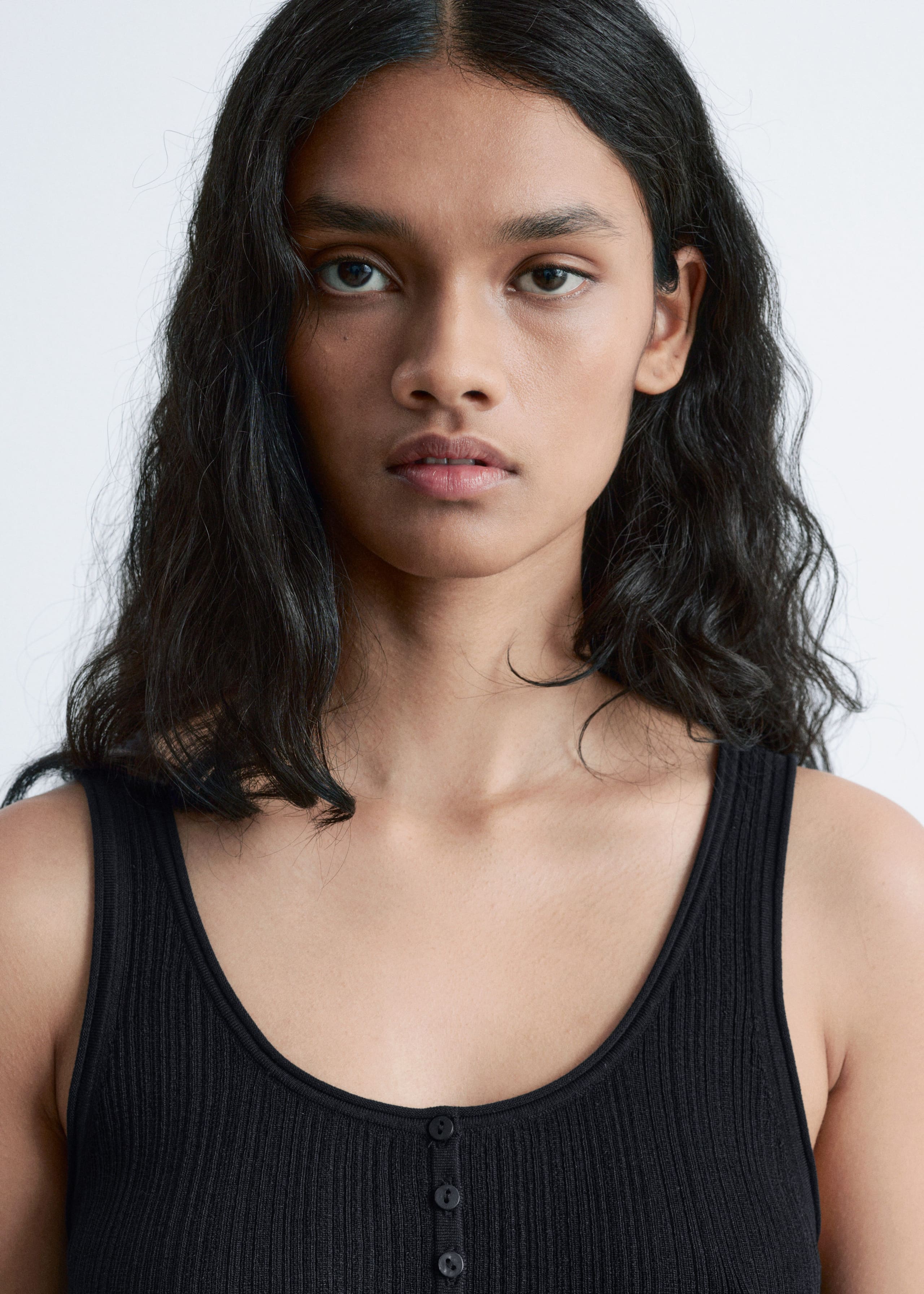 Image of Scoop-Neck Rib-Knit Tank Top