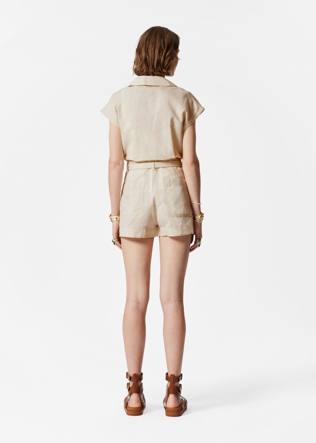Combishort de style utilitaire - Écru - Lookbook